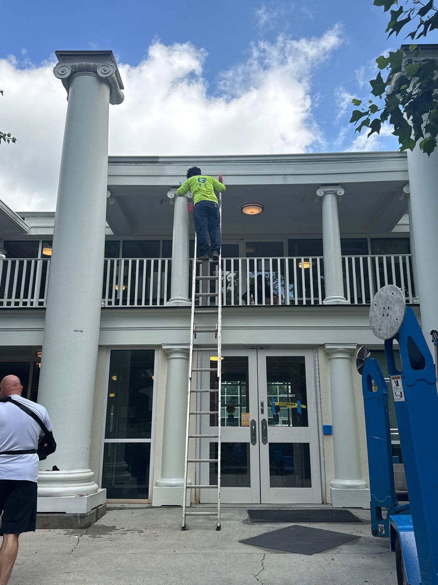Architectural Column Restoration and Exterior Painting in Oxford by PGP Surface Solutions, LLC