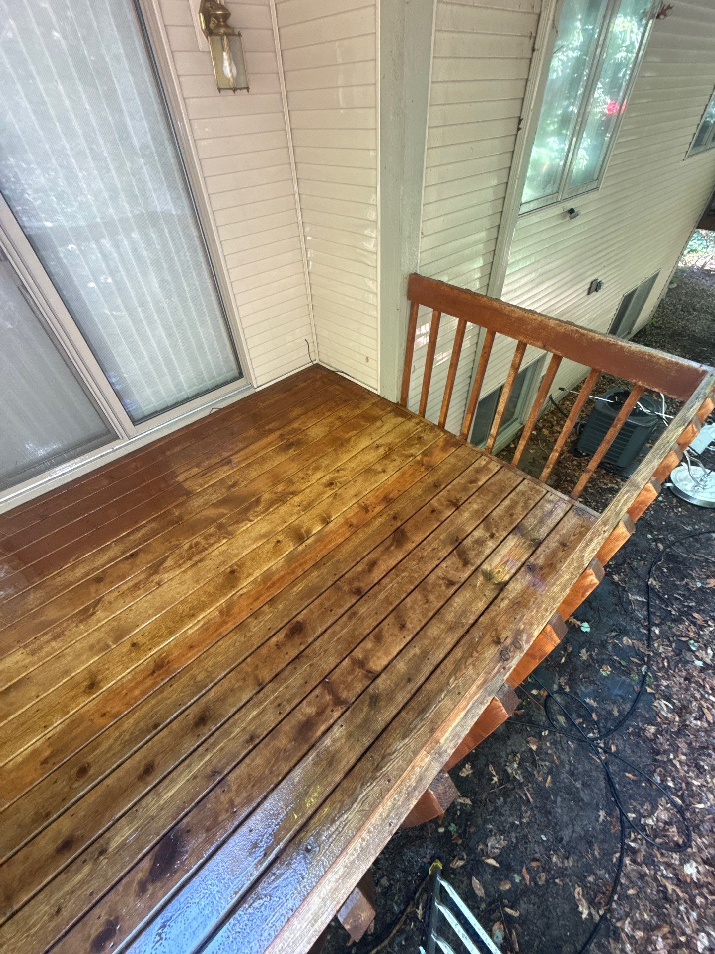 Elevated Wood Deck Restoration and Staining in Spring Lake by Gordon Painting