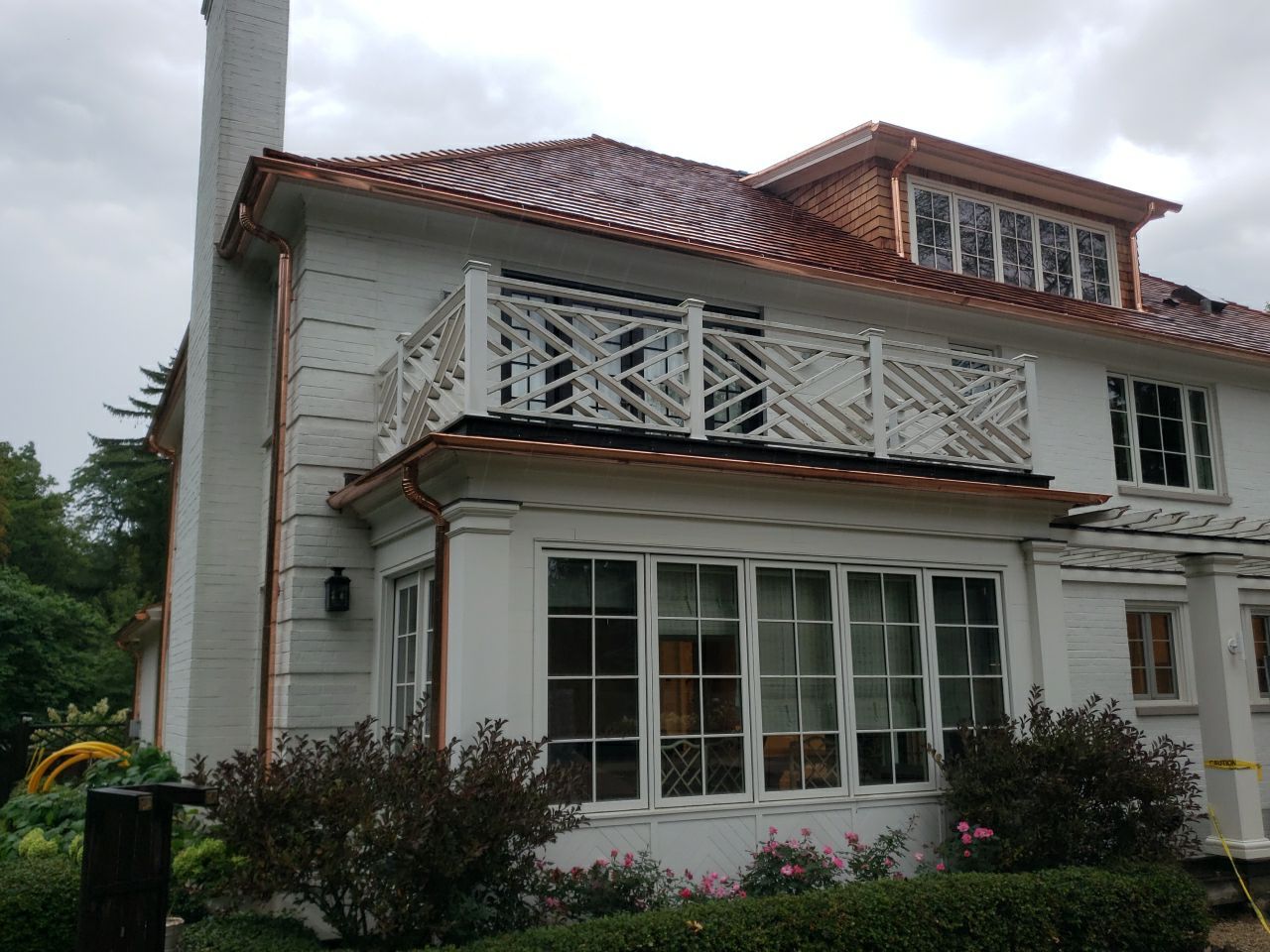 Cedar Shake Roof Replacement with Half Round Copper Gutter Installation  by Custom Installations, Inc.