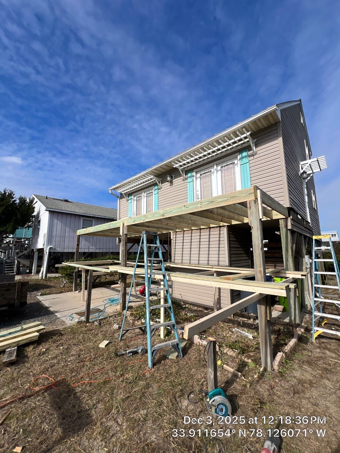 Deck Construction in Oak Island, NC | Coastal Outdoor Living Project by RGR Construction and Roofing, LLC