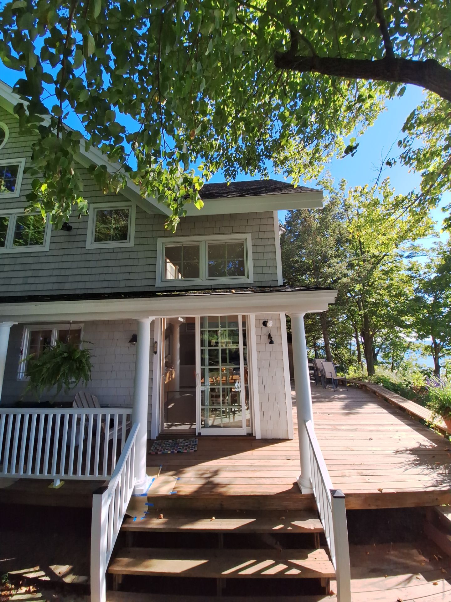 Lakefront Deck Pressure Washing, Exterior Wood Staining, and Painting in West Olive MI by Gordon Painting
