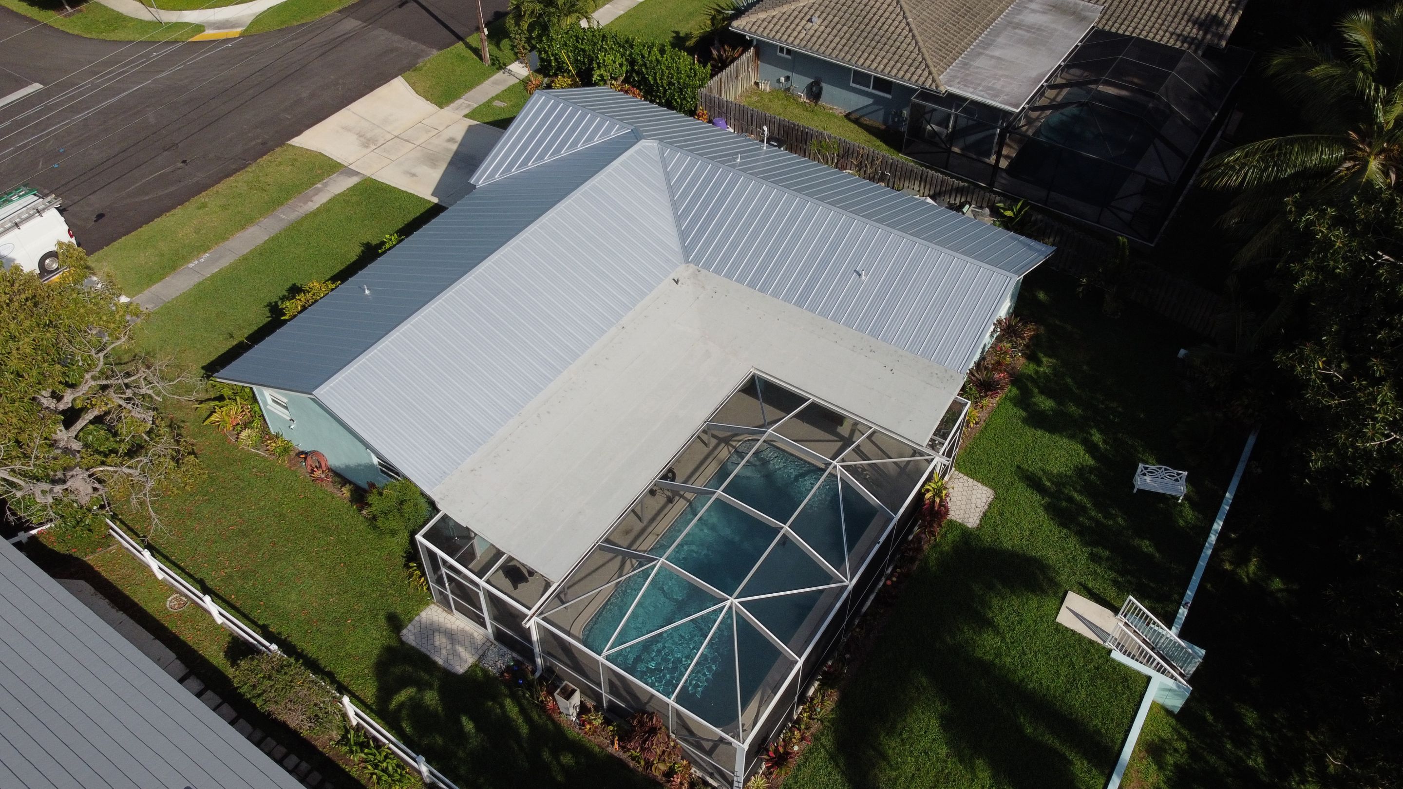 Residential Roofing Installation using 1" Nail strip metal roof by BLUES BROTHERS ROOFING