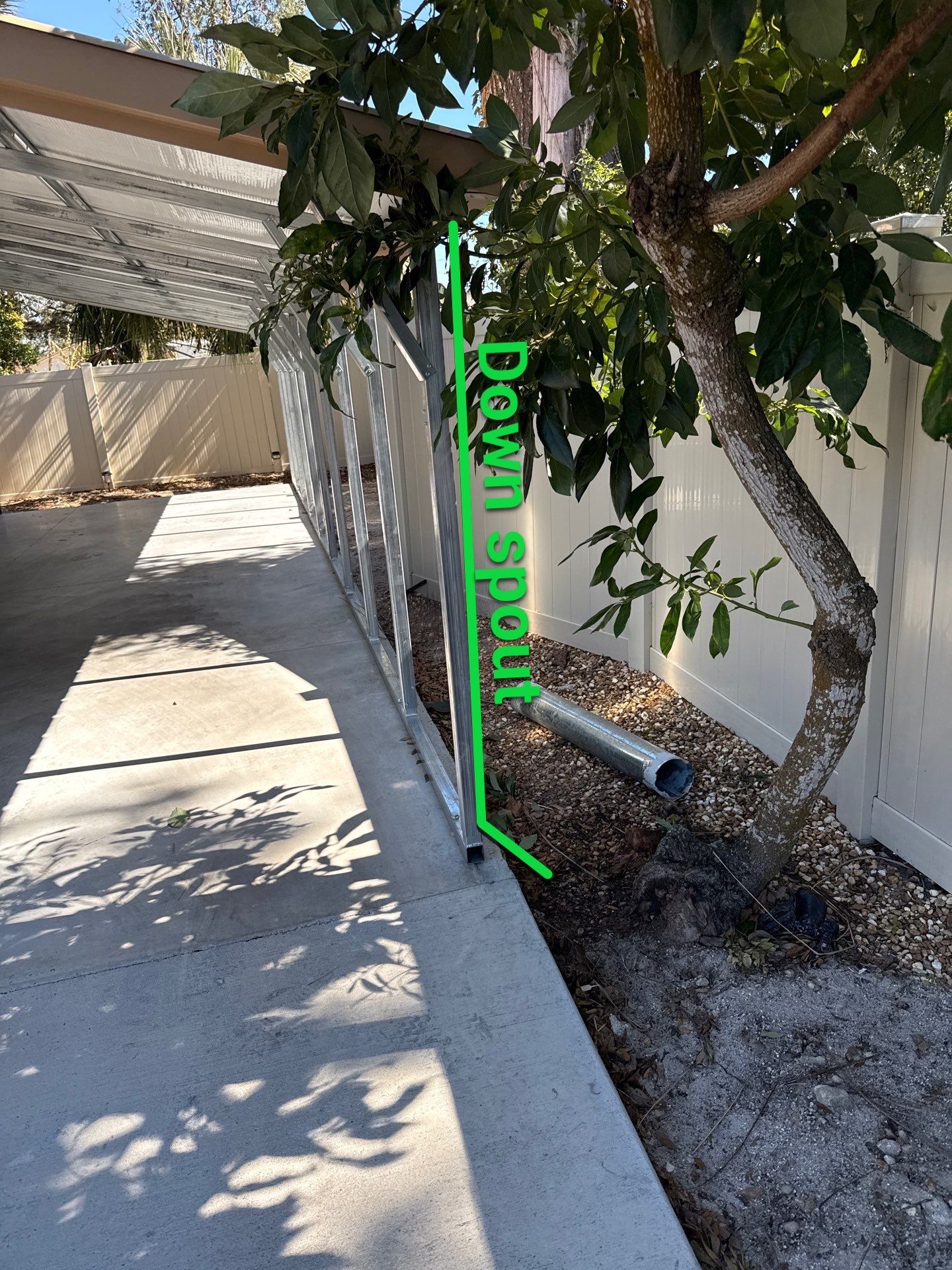 White 6-inch K-style Gutters and Down Spouts using Seamless Gutters White Down Spouts in Tampa FL by Gutter Professors