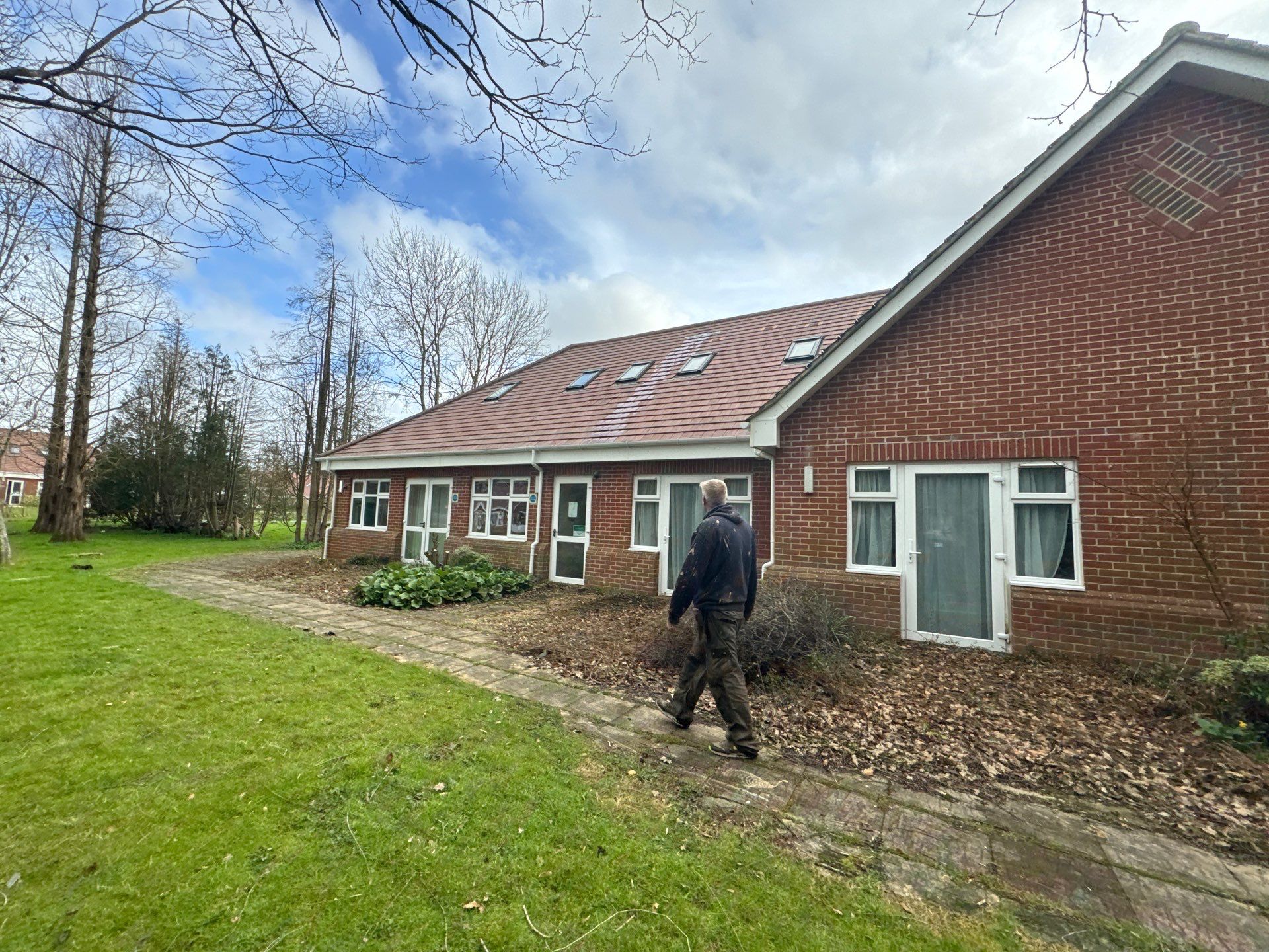 Large Care Home Roof Clean using Mosmatic FSC and Biocide by Ges Exterior Cleaning ltd