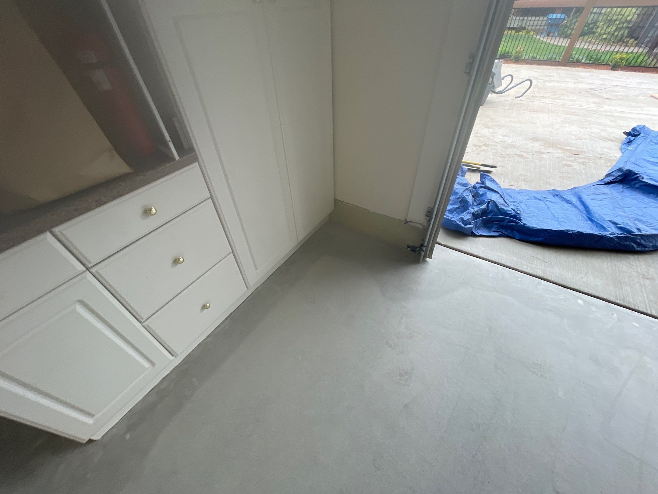 Garage Transformation using Driftwood Colorway by Croc Coatings, LLC