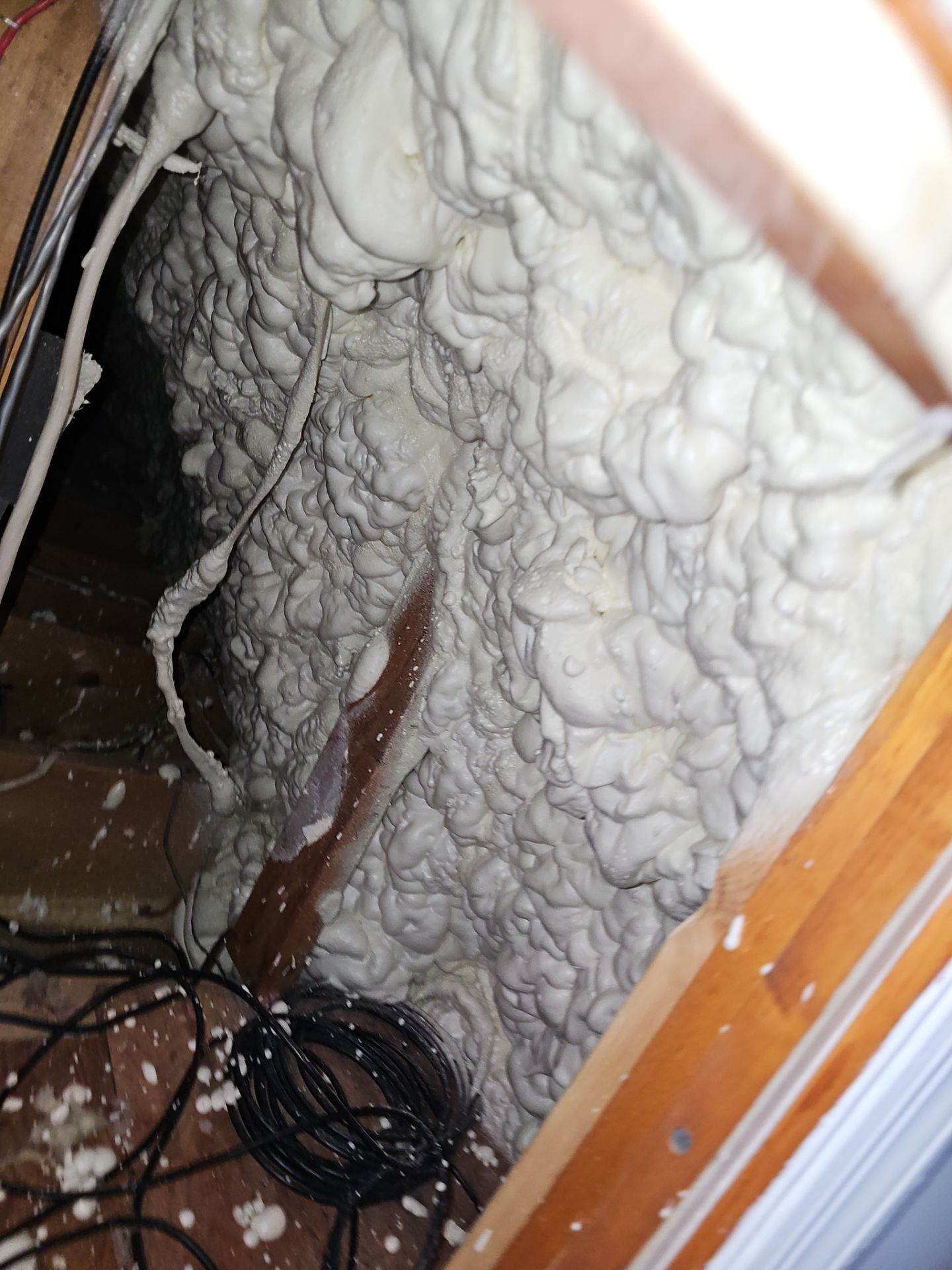 Attic Insulation using open cell spray foam by NYS Foam & Energy