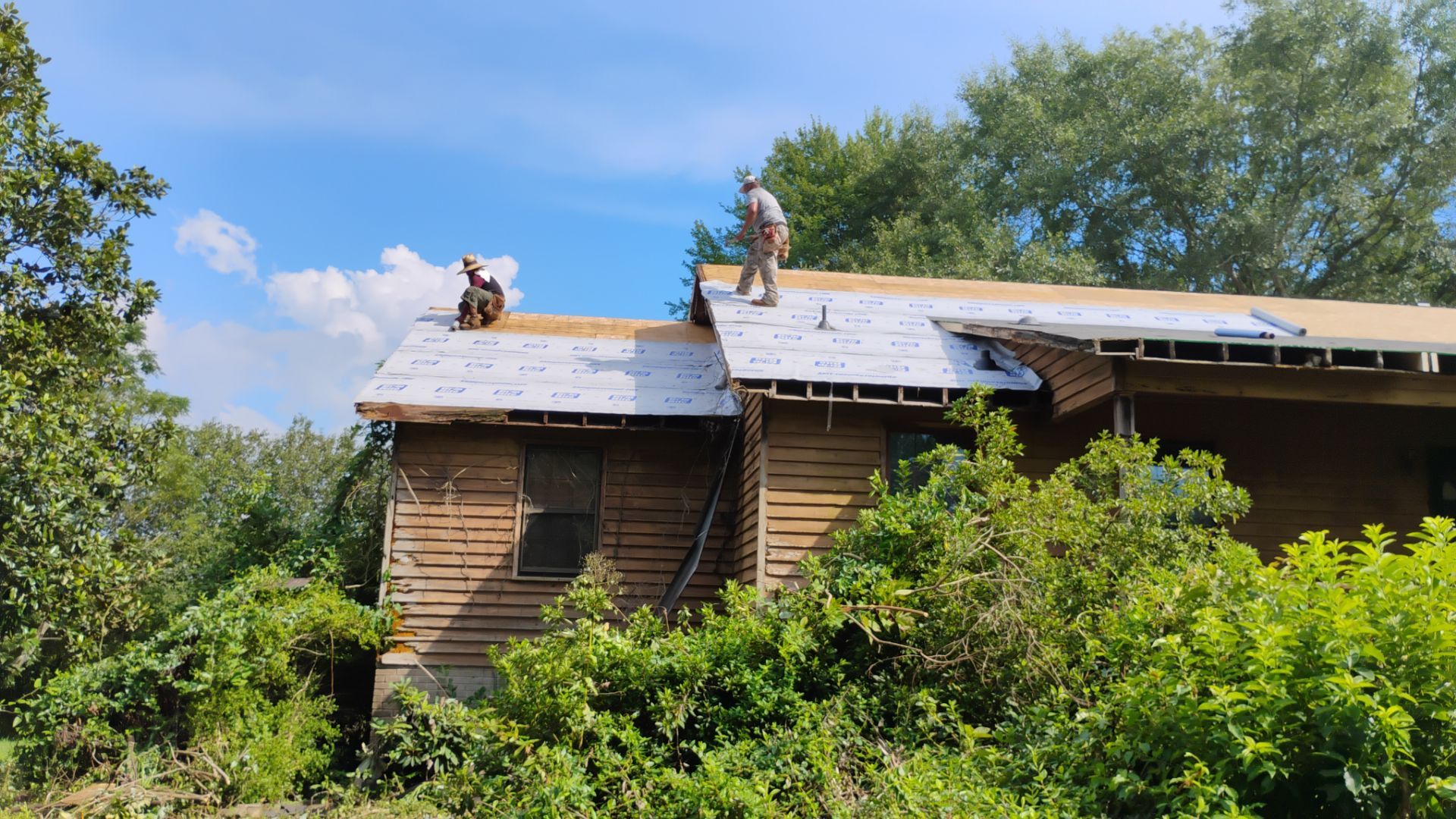 Syler roofing job by BROCK BUILDERS 