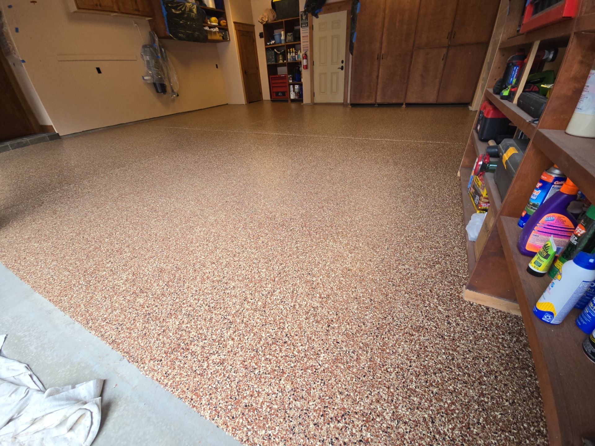 Garage Transformation using Chestnut by Croc Coatings, LLC