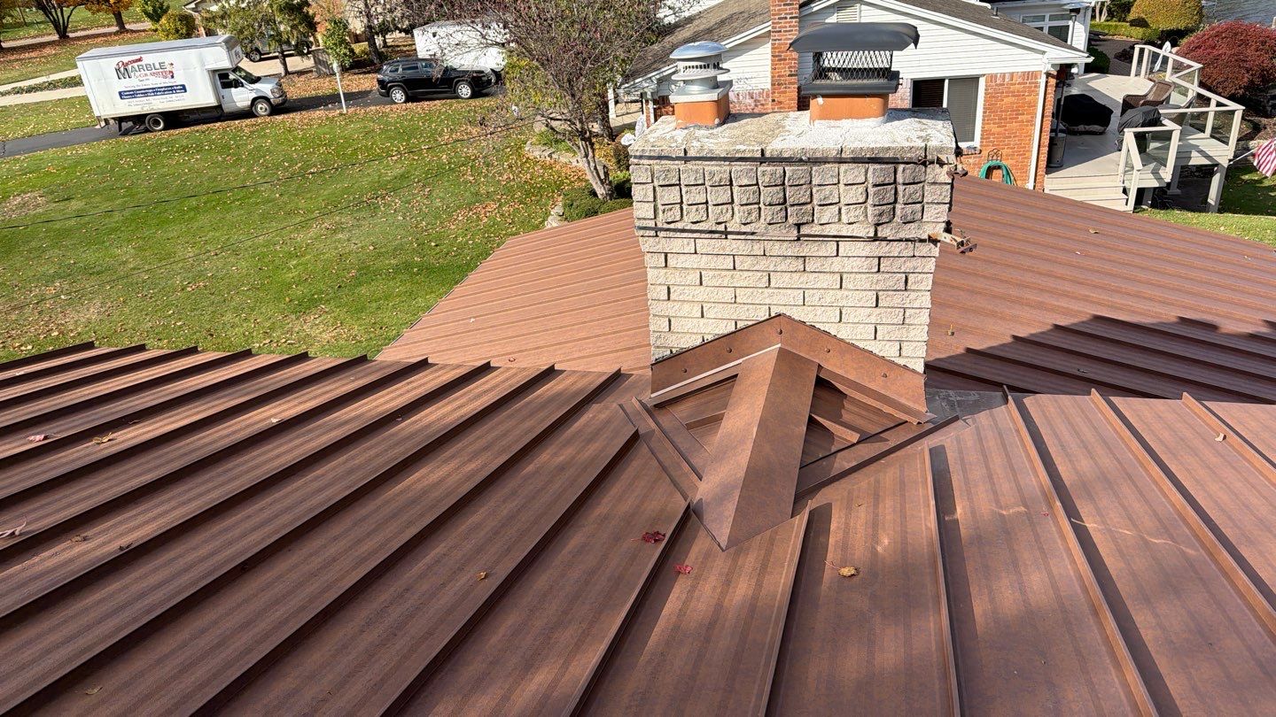 Roof Replacement using MS Standing Seam Roof Western Rust by 180 Contractors