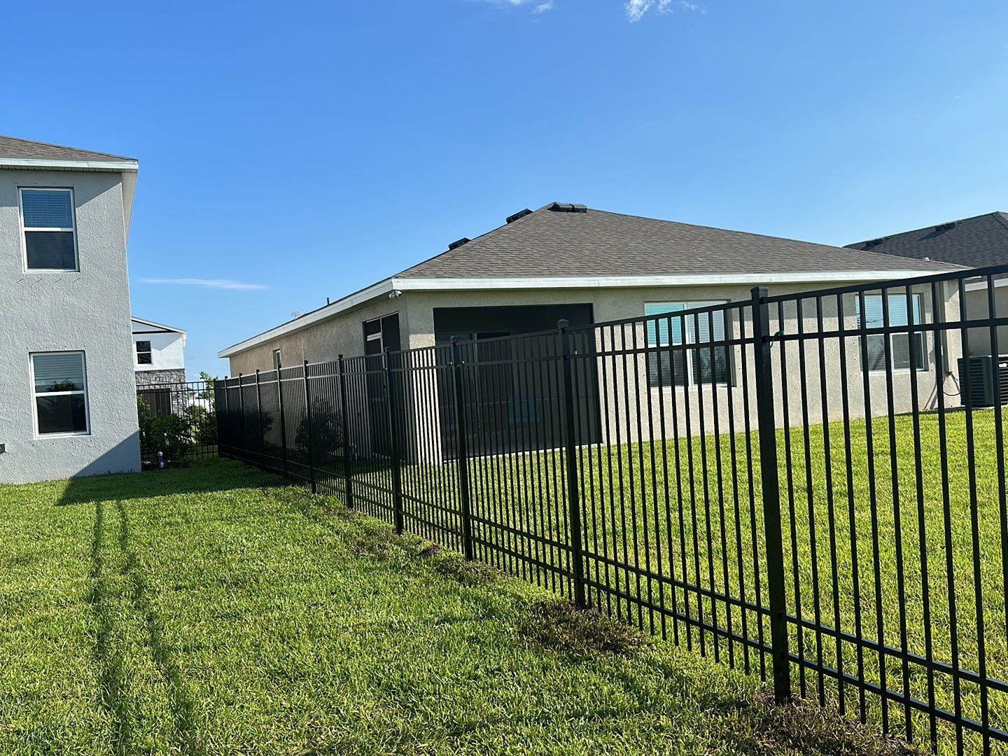 Aluminum Fence Installation using Black 3 Rail Aluminum Fence by Asap fence and gates, LLC
