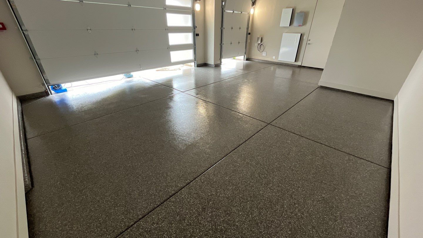 Garage Storage and Concrete Coating in Modesto California  by Lancaster Painting