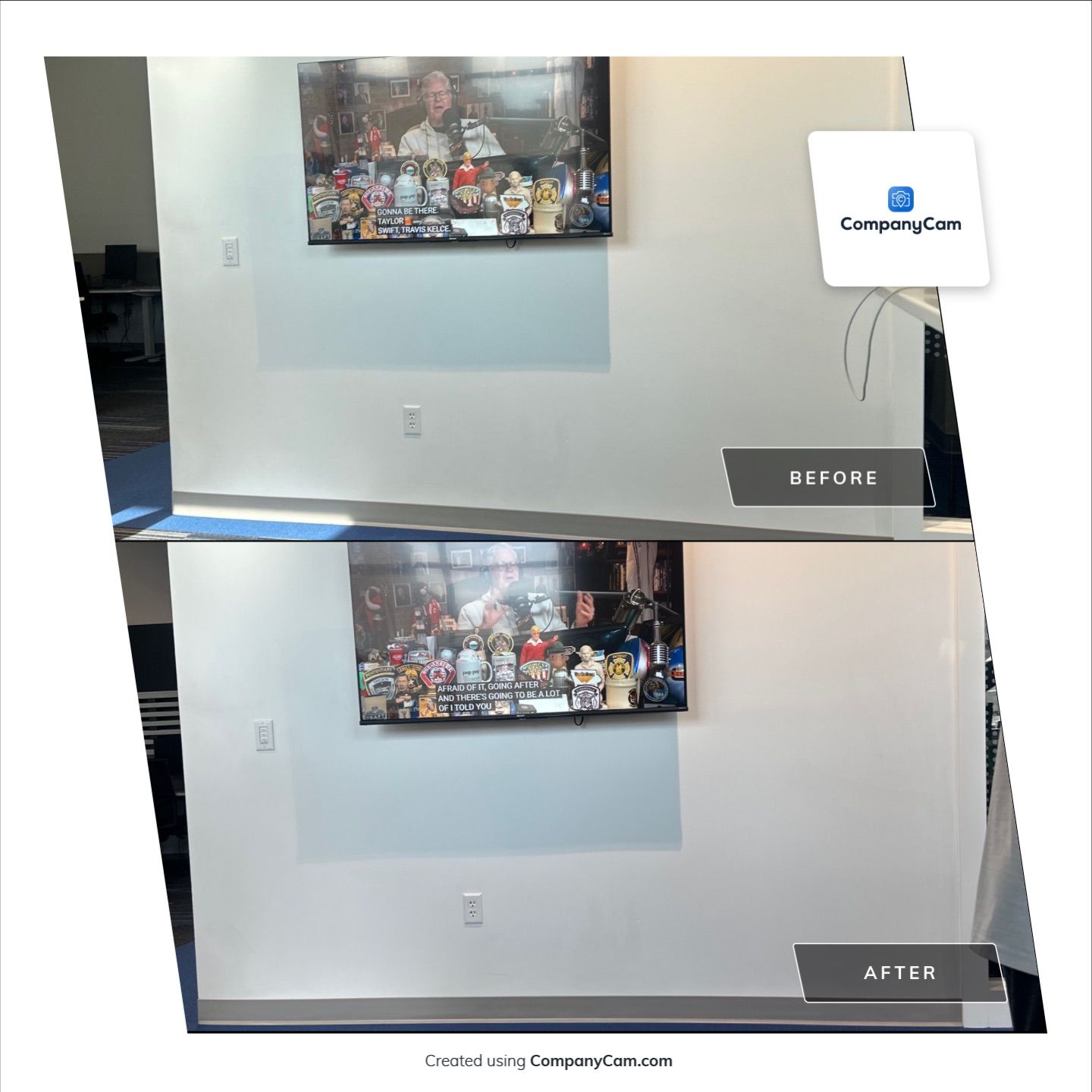 Commercial Office Interior Configuration and Media Installation in Lincoln by CompanyCam Sales Demo