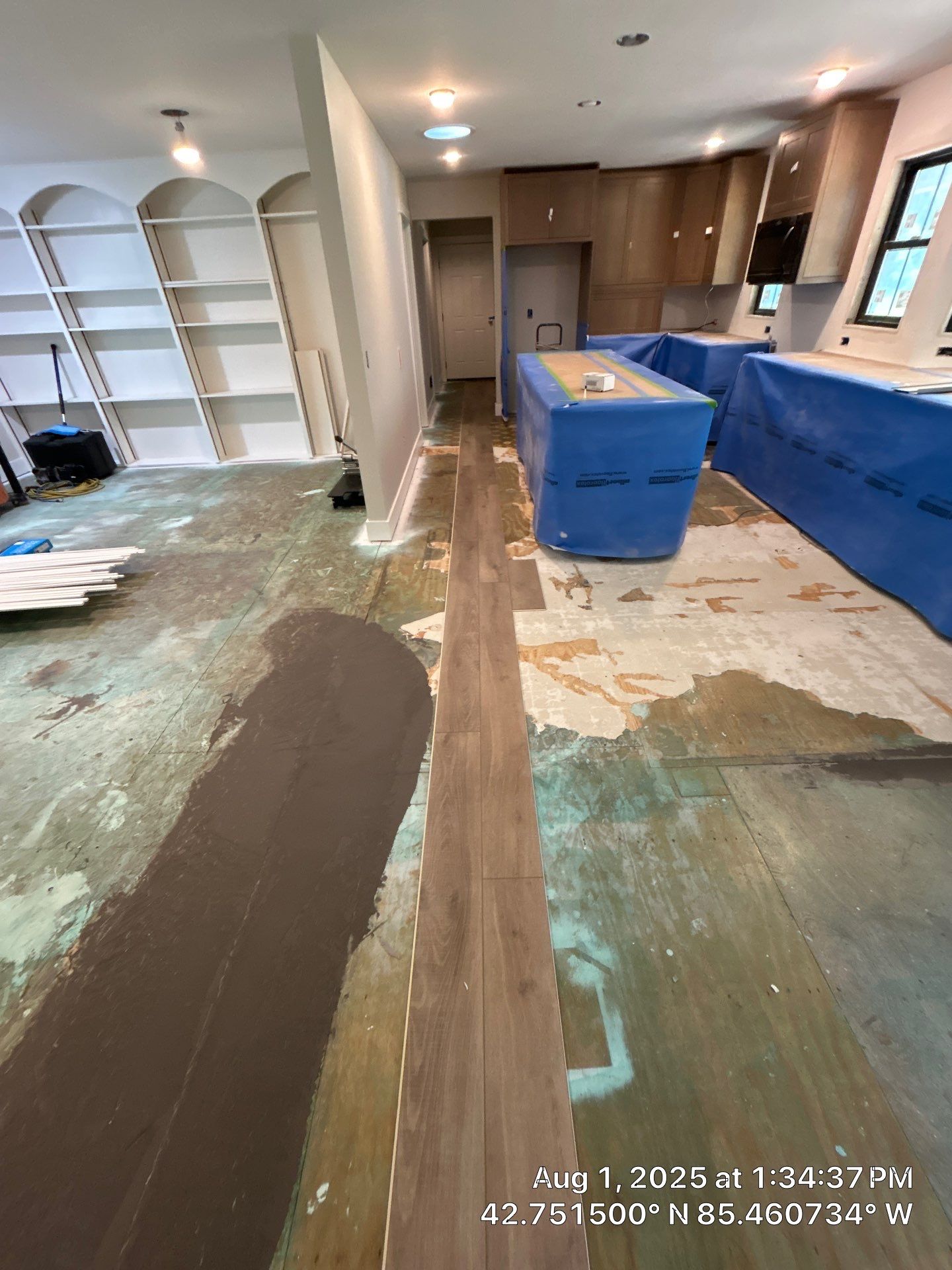 Installation of LVP in Middleville, Michigan by RTBaldwin Hardwood Floors