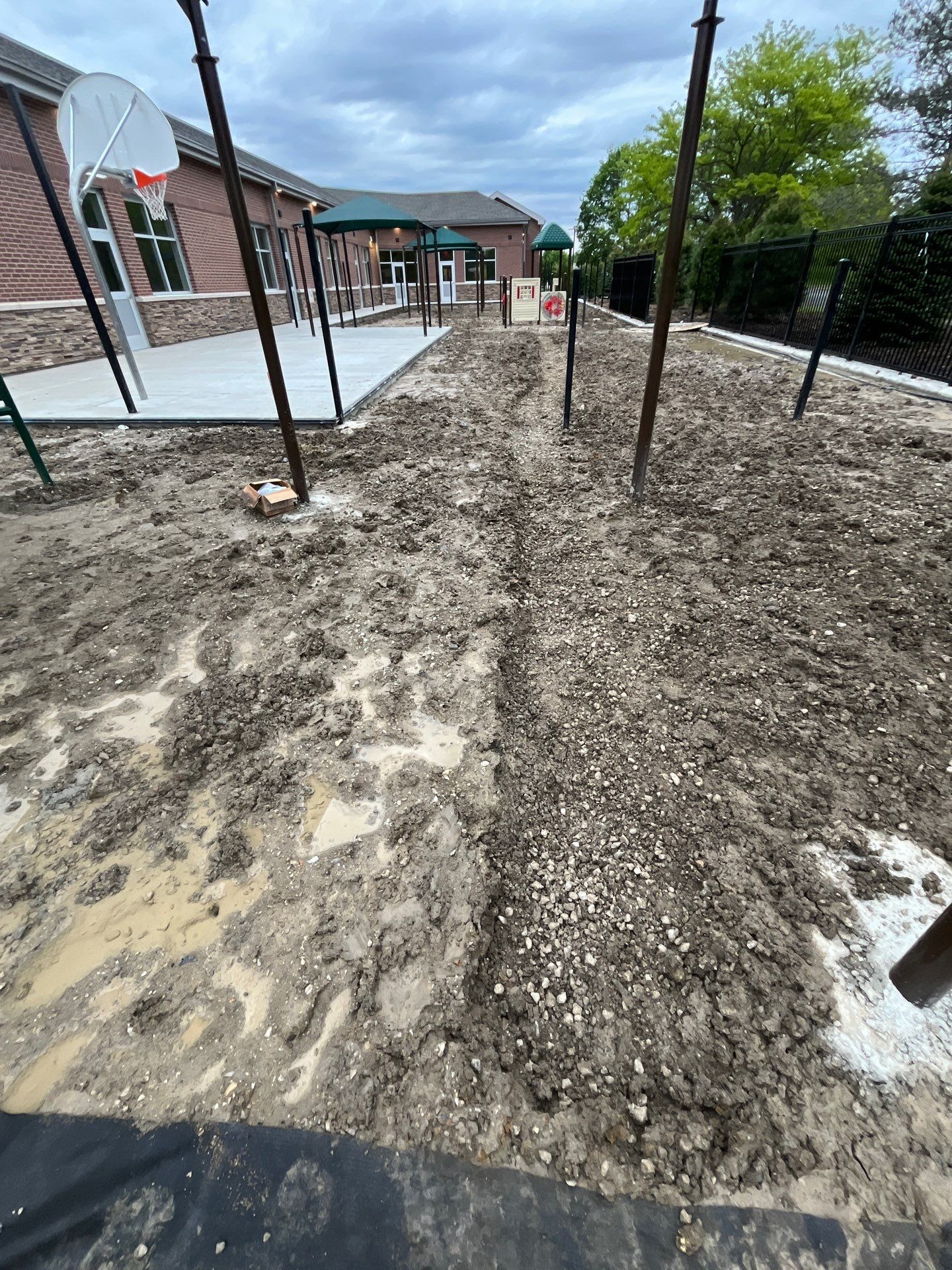 KinderCare of Lincolnshire Commercial Playground Turf Installation by Southwest Greens Midwest