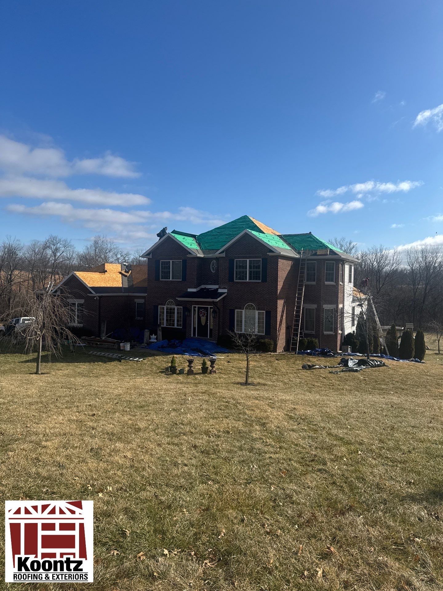 Residential Roofing Installation using Malarkey Vista AR Shingles (Black Oak) by Koontz Construction