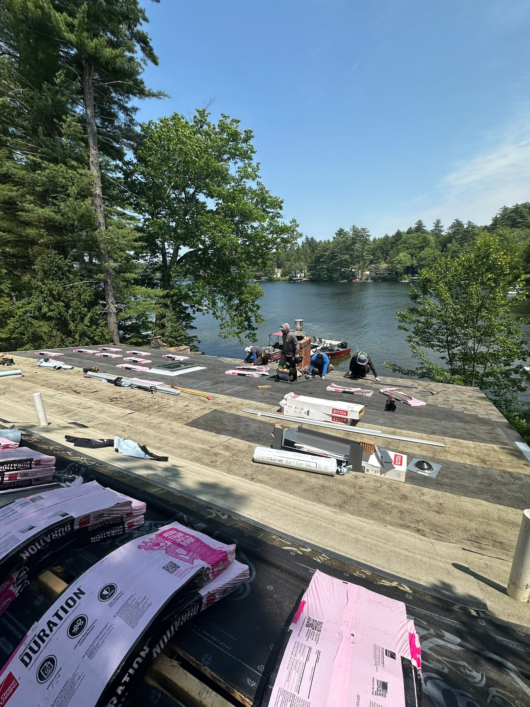 OC Roof Install On The Lake In Deerfield, New Hampshire by Tall pine roofing
