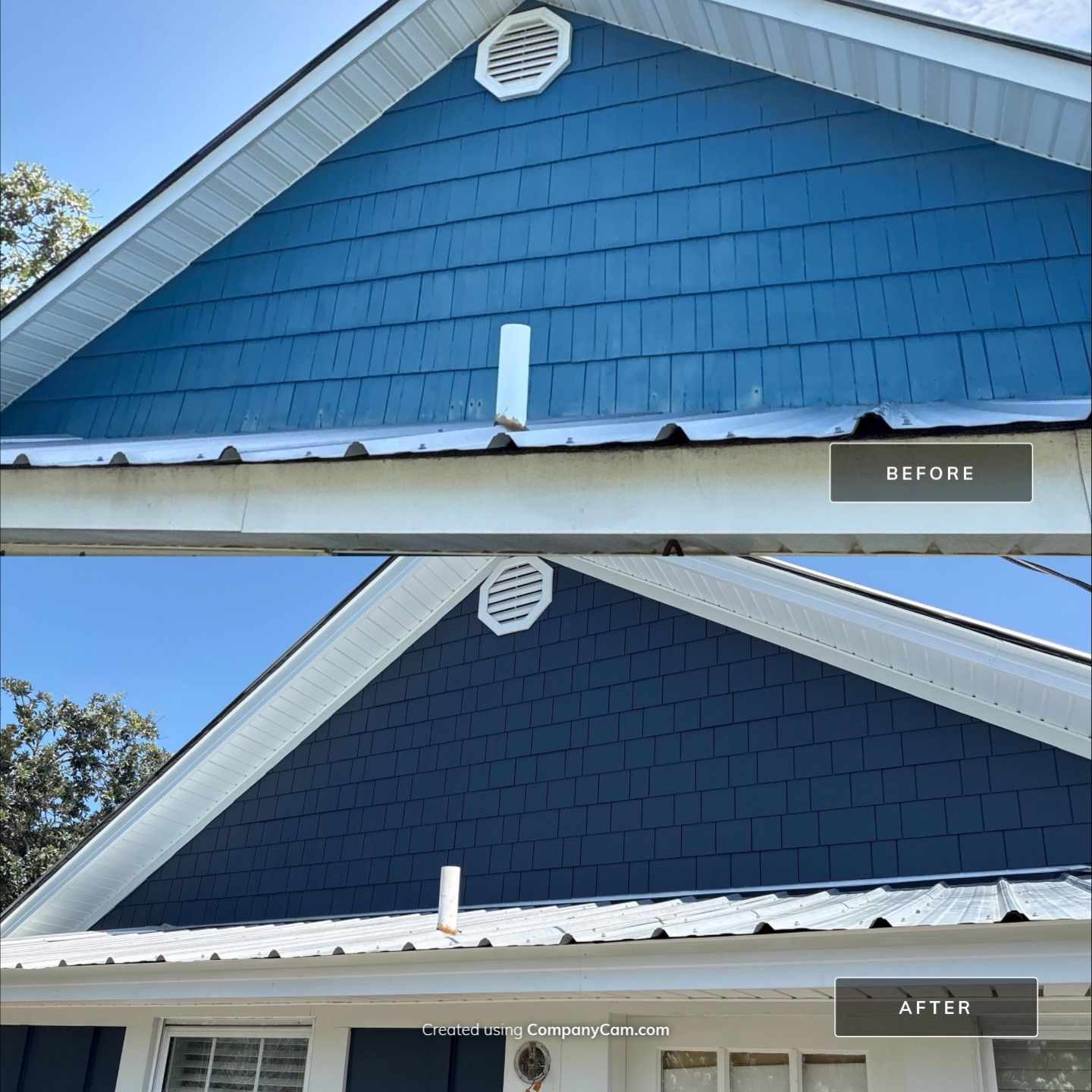 Dark Blue Board and Batten Siding Replacement in Kure Beach by Ideal Siding Wilmington, NC