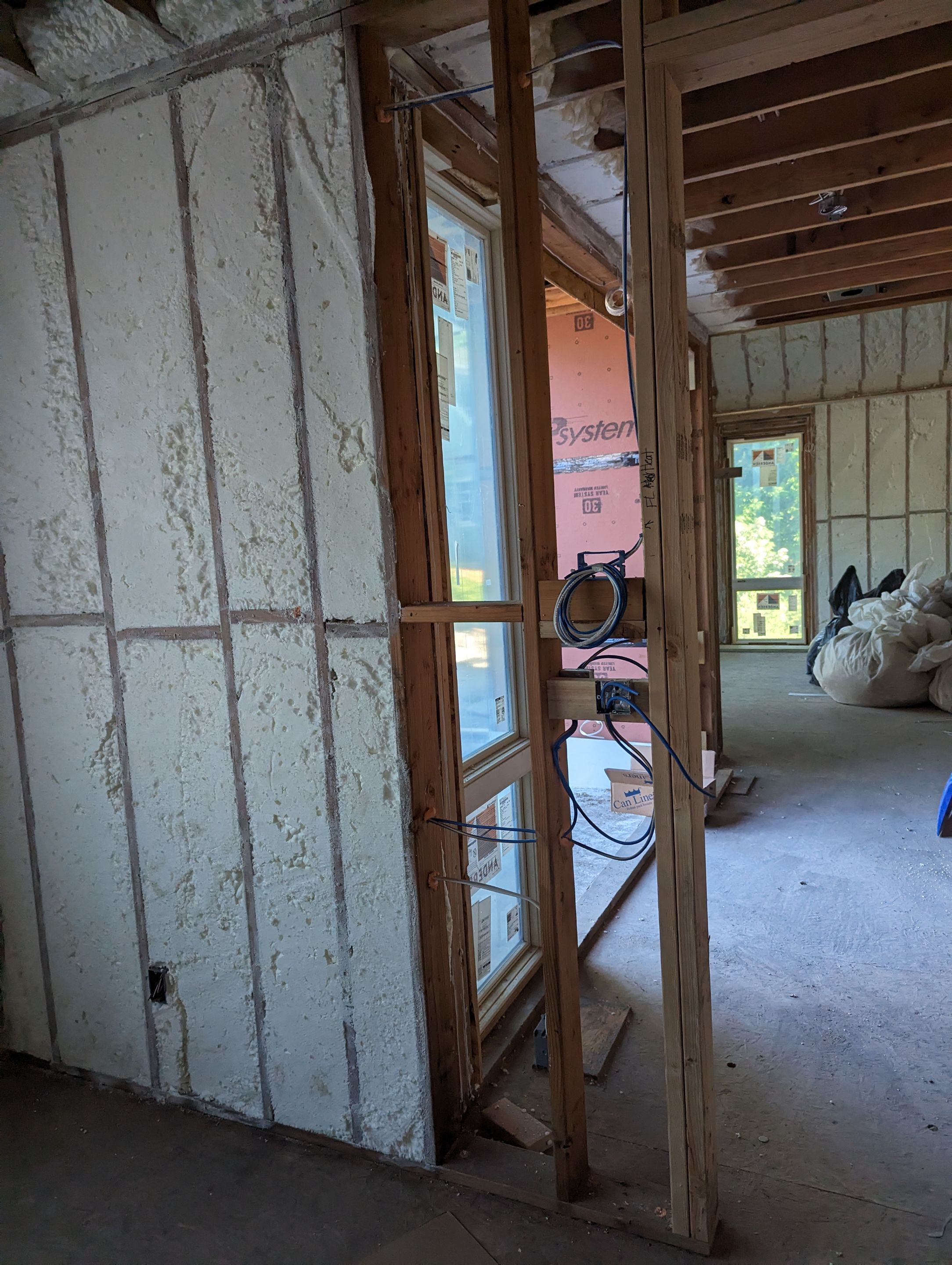 New Home Construction using open cell spray foam by NYS Foam & Energy