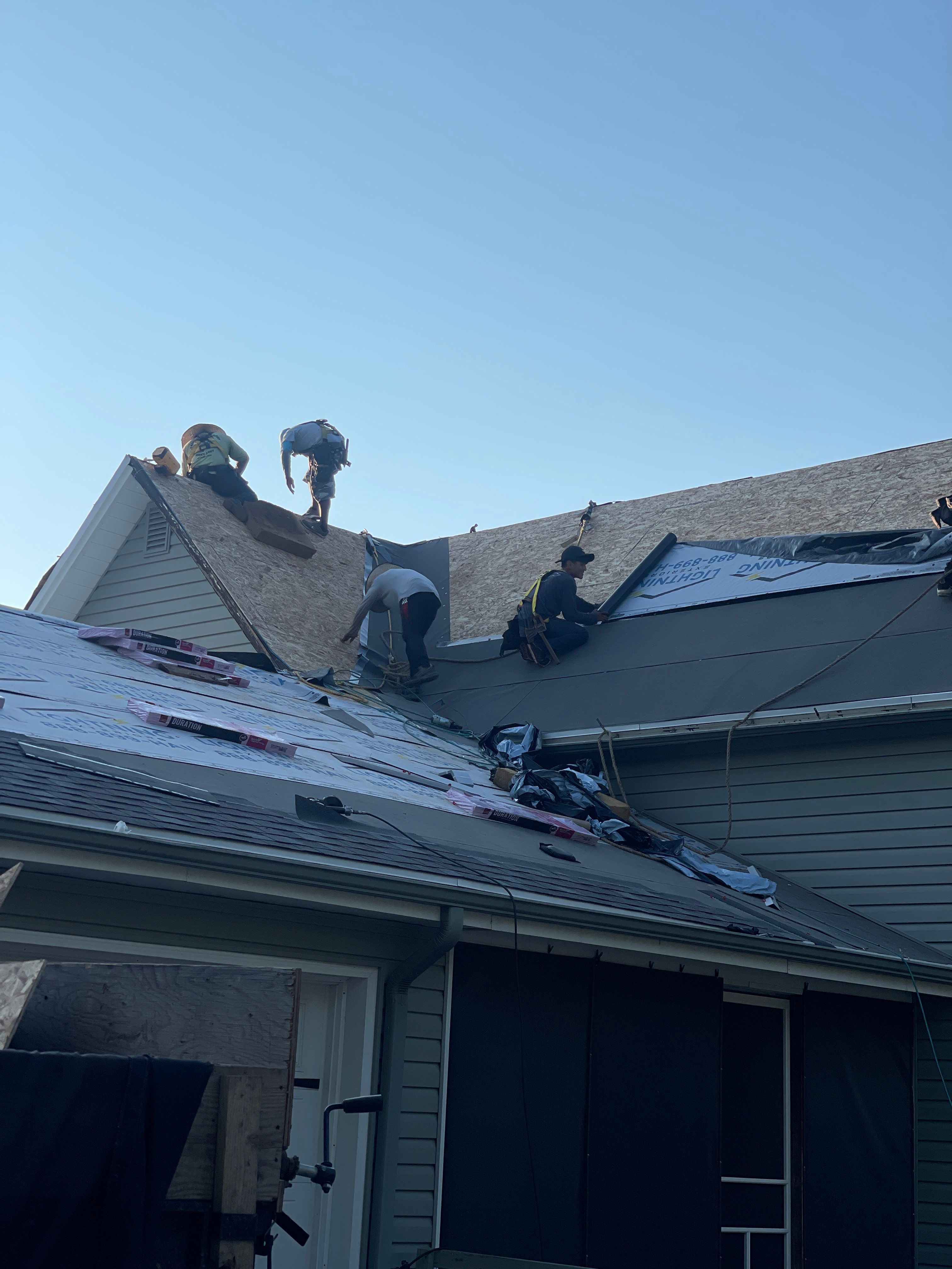 Residential Roofing Installation using Owens Corning Duration Colonial Slate by Lightning Exteriors