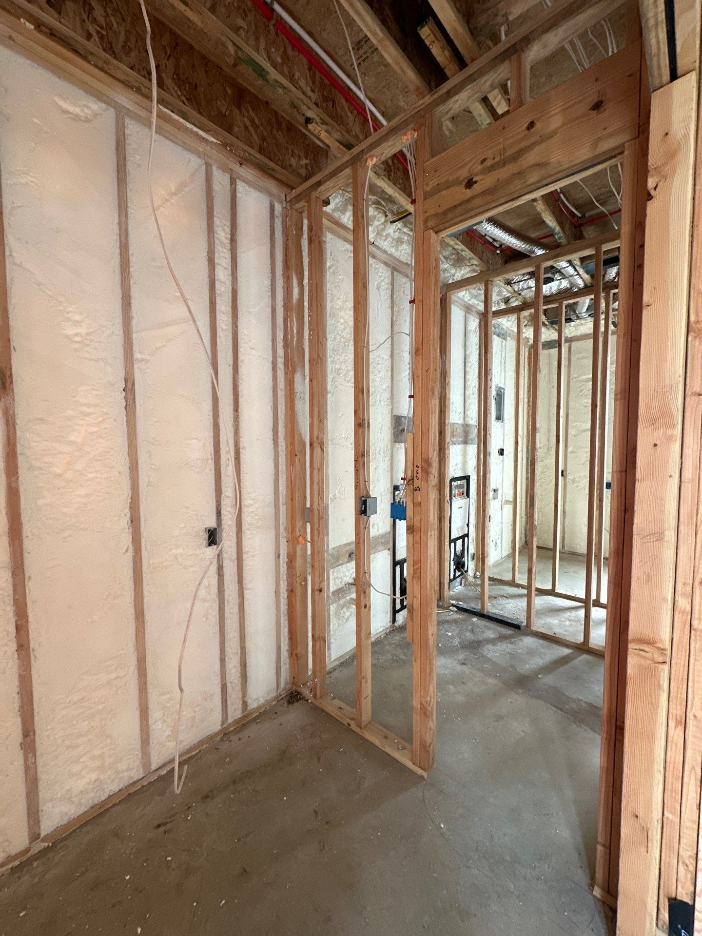 Open cell spray foam job completed at this beautiful custom home in Dallas TX by Apex Insulation Solutions