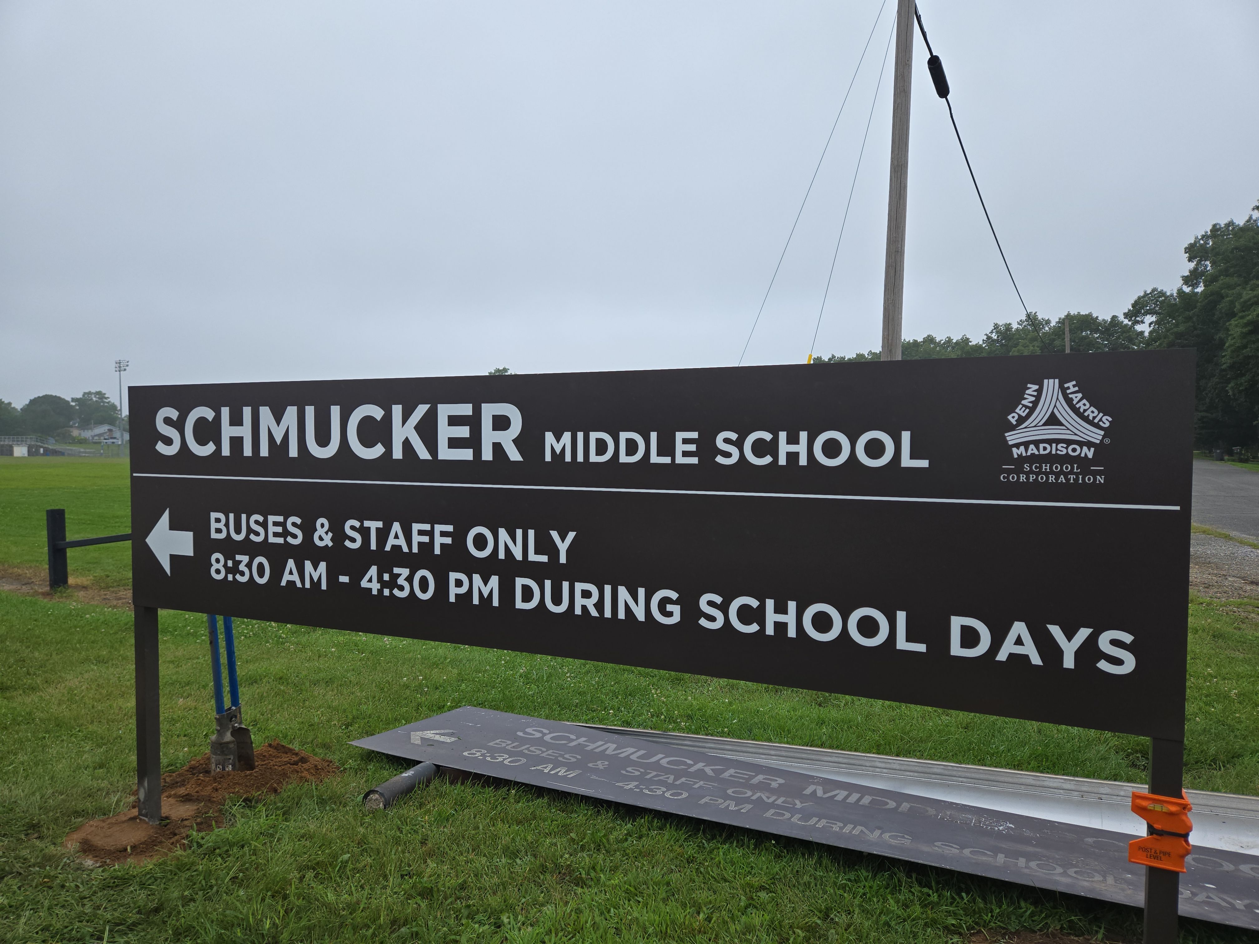 Exterior Directional Signage at Schmucker Middle School by Hayes Design co