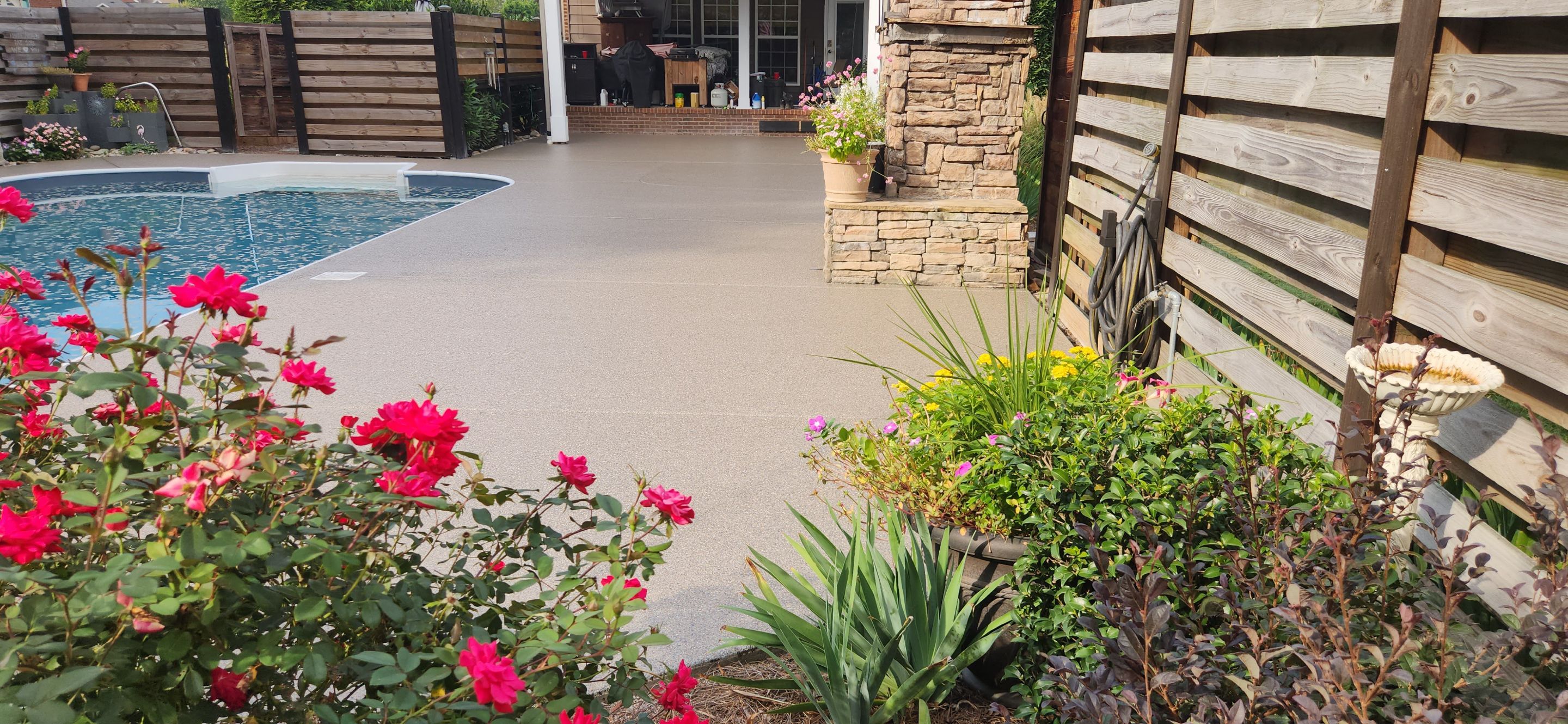 Pool Deck  using Obsidian by Elite Floor Solutions