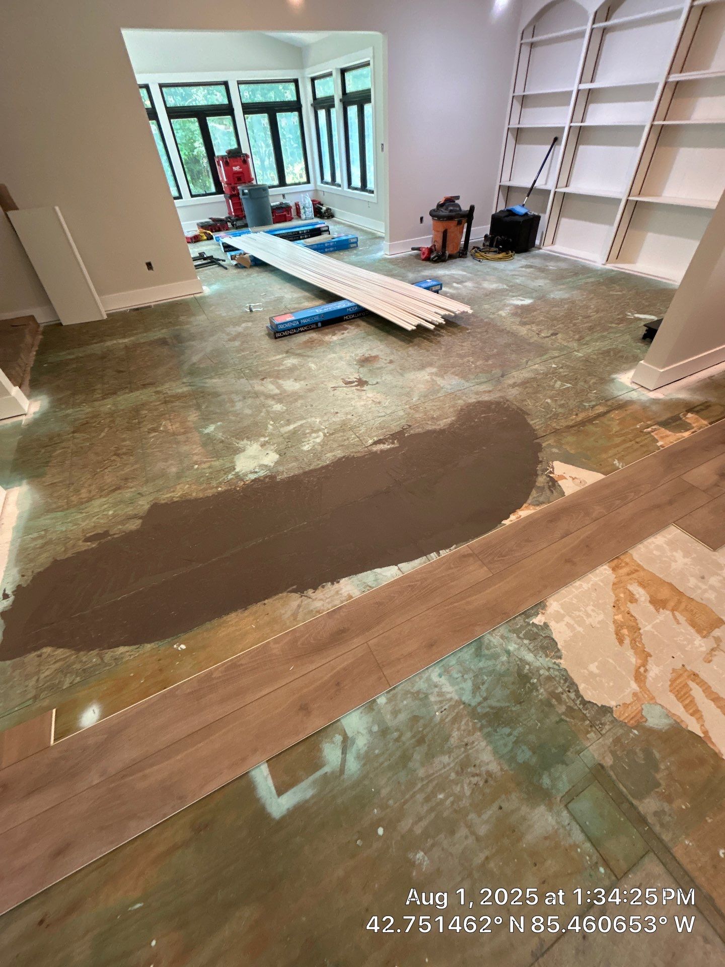 Installation of LVP in Middleville, Michigan by RTBaldwin Hardwood Floors