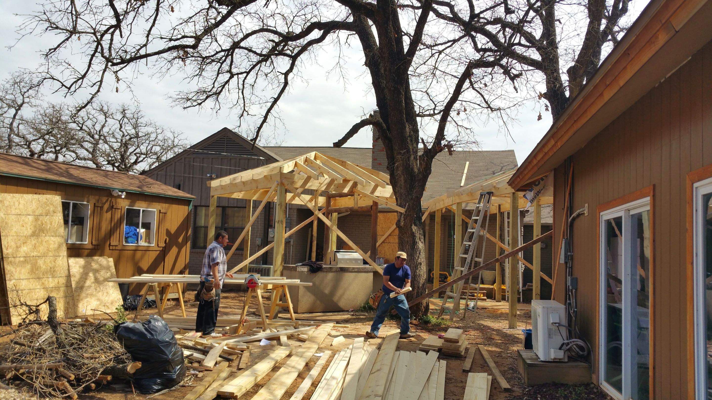Covered Walkway Patio for a Private School by First United Roofing & Construction