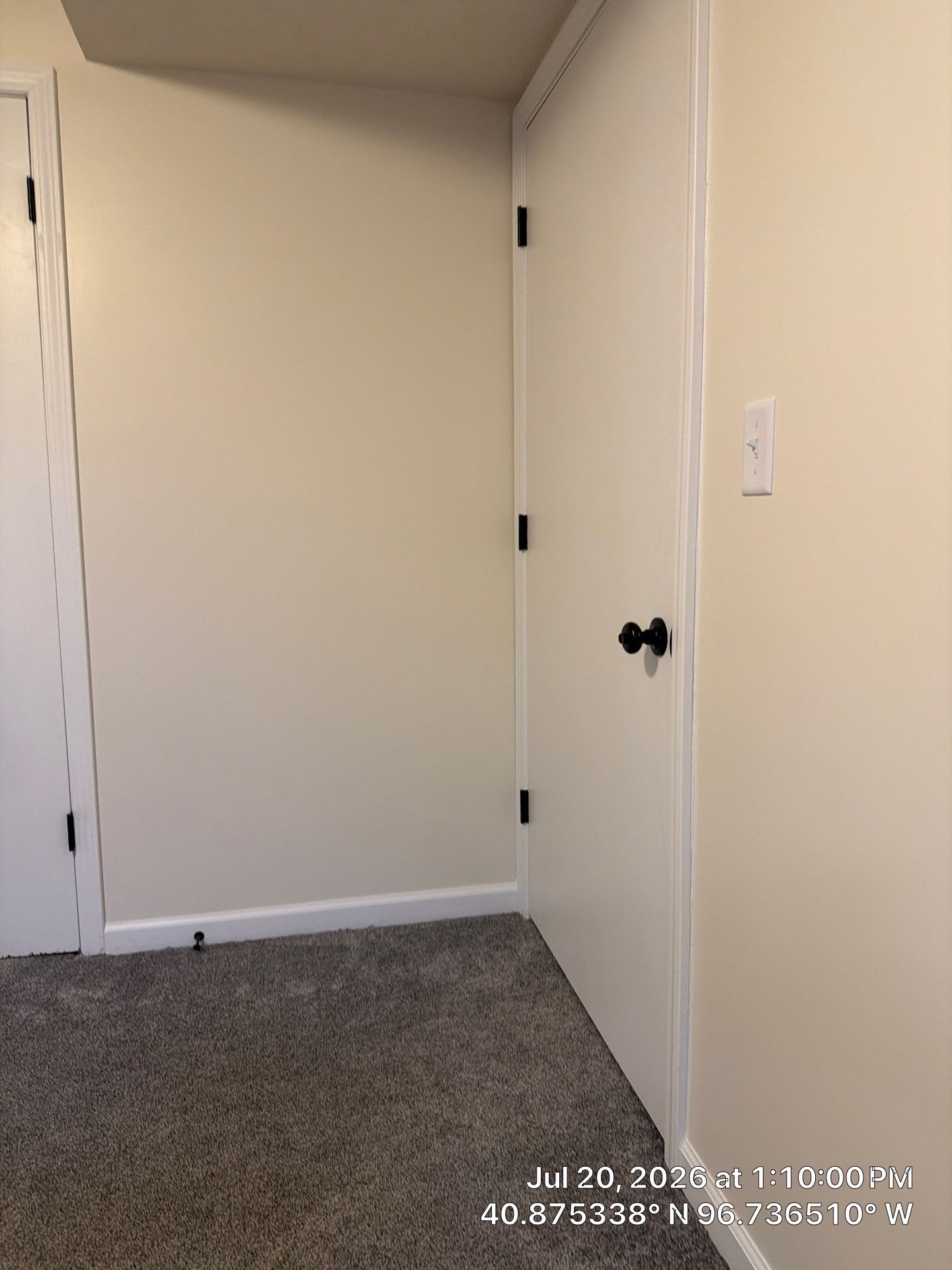 Modern Basement Interior Renovation with New Doors and Carpeting by CompanyCam Sales Demo