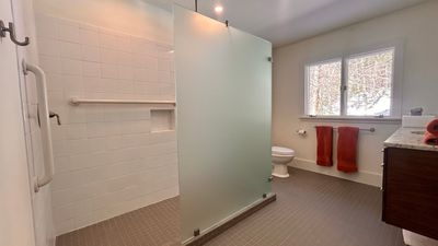 Shower using Acid Etched (Frosted) Tempered Shower Glass