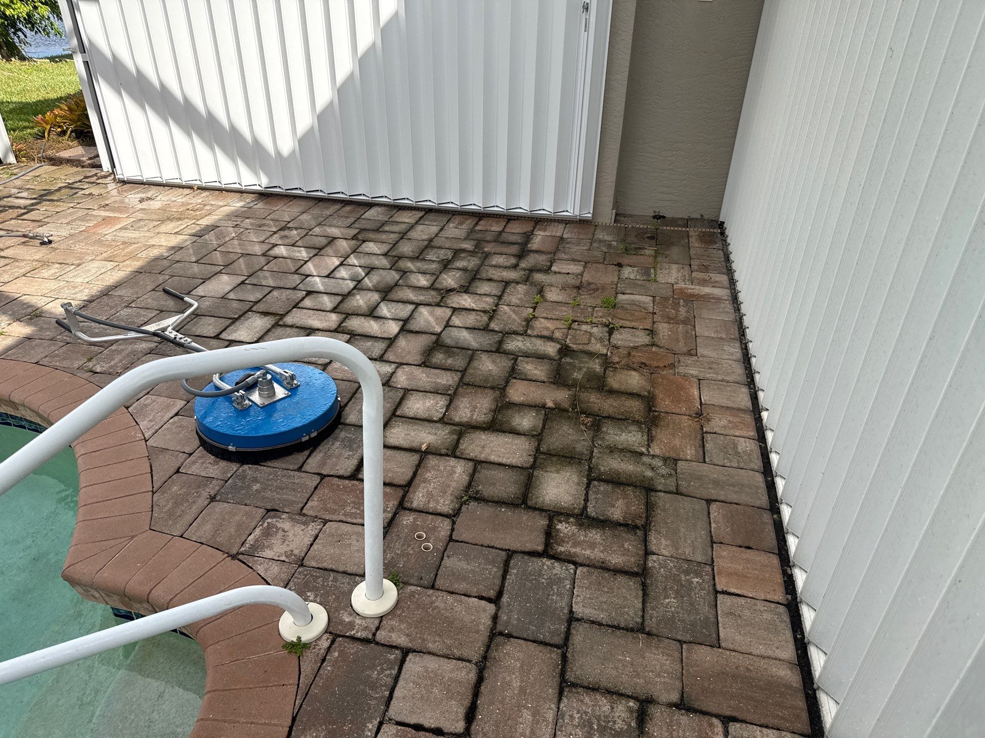 Paver Pool Deck & Screen Enclosure Transformation | University Park, Sarasota FL by Sunshine AquaWash