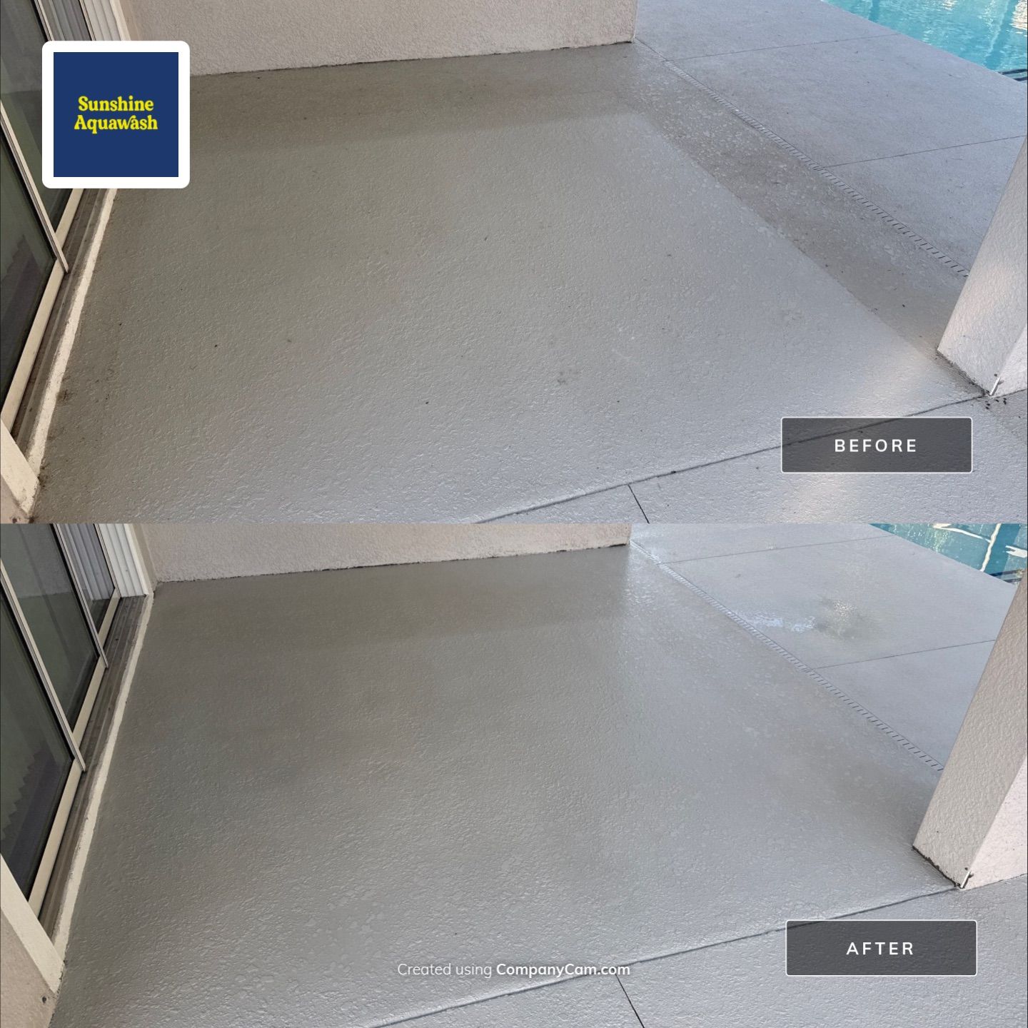 Painted Pool Deck & Screen Enclosure Cleaning | Heron Creek, Palmetto FL by Sunshine AquaWash