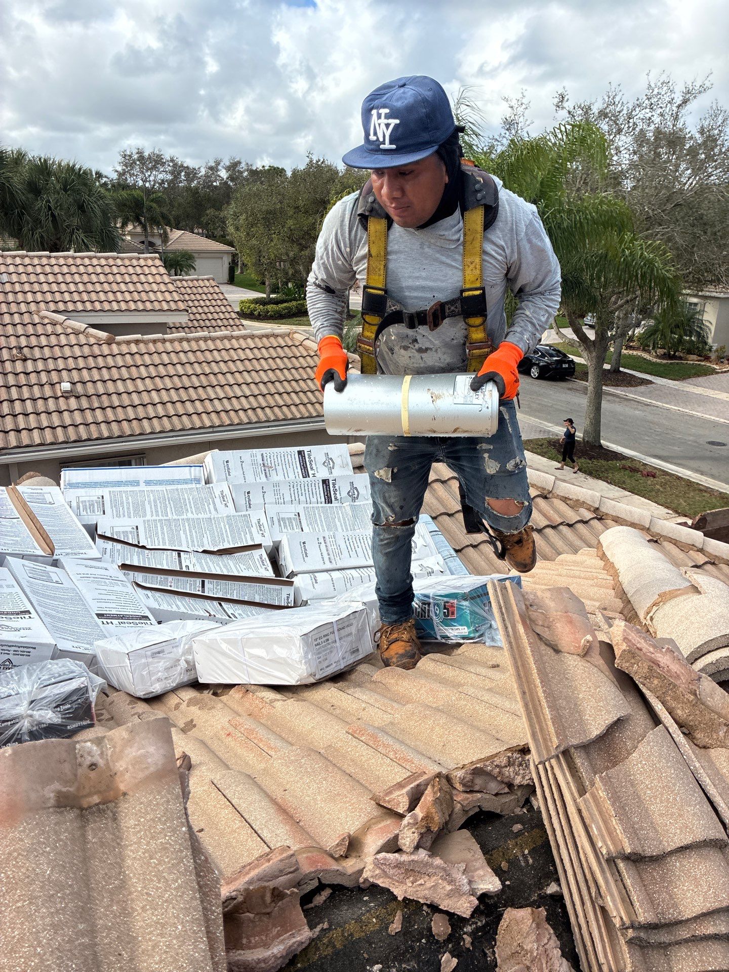 Full Concrete S-Tile Roof Replacement and Deck Repair in Wellington by Aastro Roofing