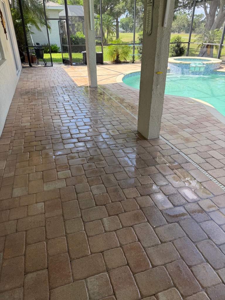 Professional Paver Sealing and Restoration for La Paloma Sun City Center Pool Deck by Supreme Paver Experts