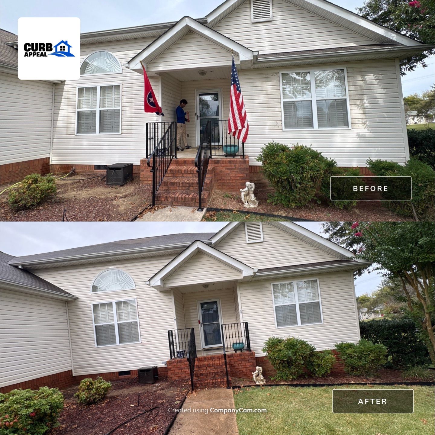 Residential House Wash and Gutter Debris Removal in Soddy-Daisy by Curb Appeal 