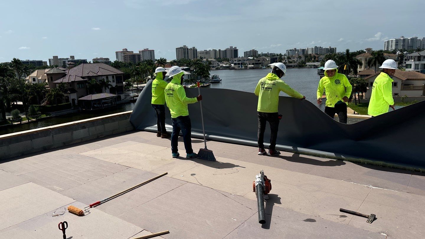 Residential Install of Flat TPO by International Roofing