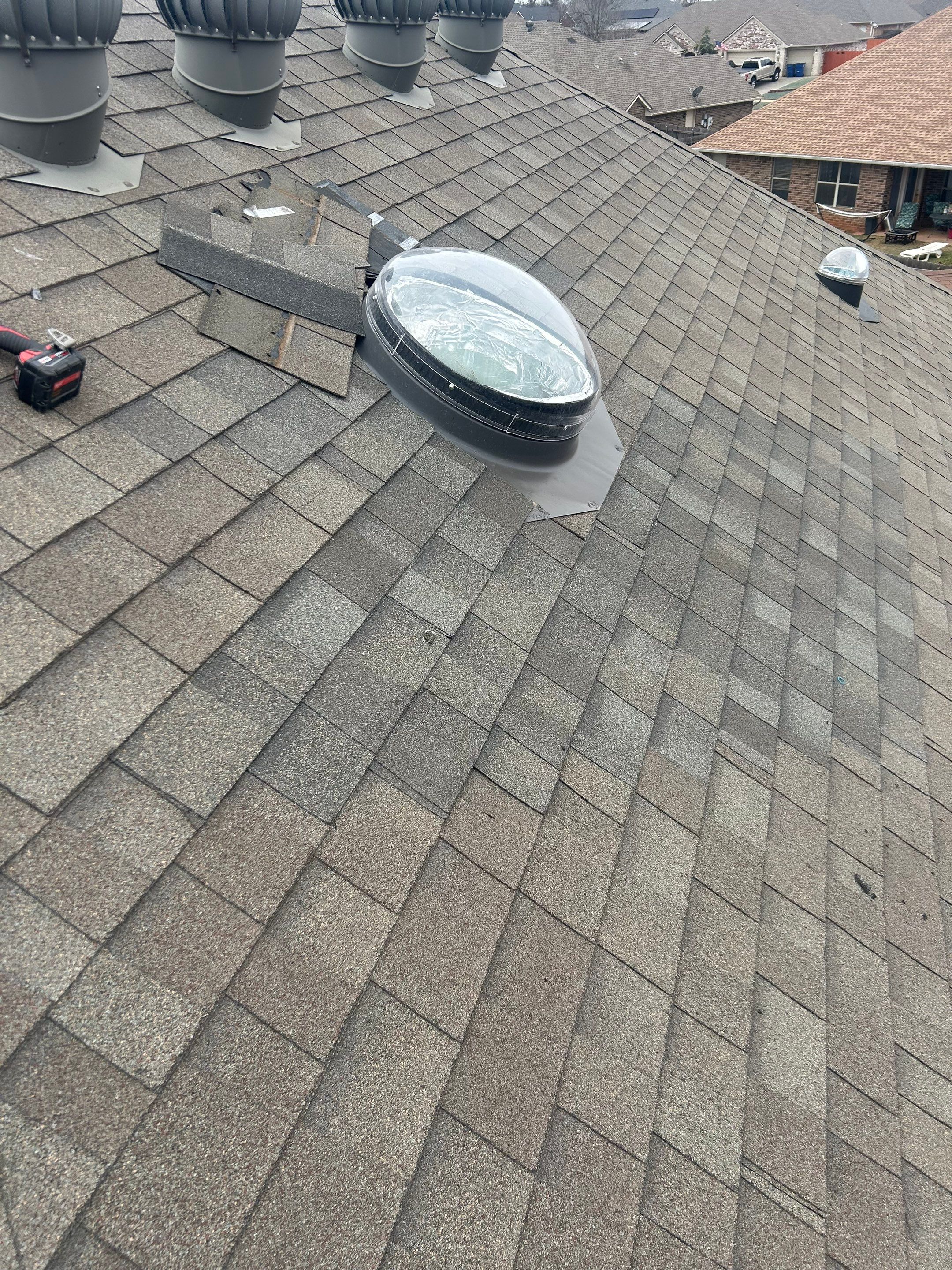 sun tunnel replacement in Mustang by McCann's Roofing and Construction