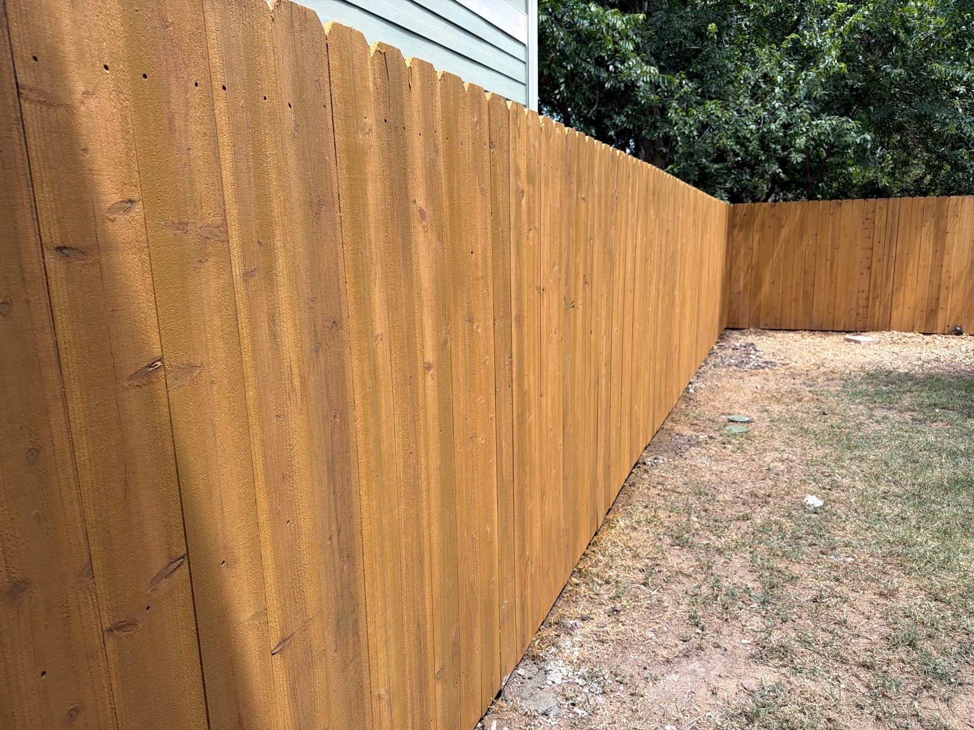 Custom Cedar Privacy Fence Replacement and Staining in Georgetown by Rhino Home Care