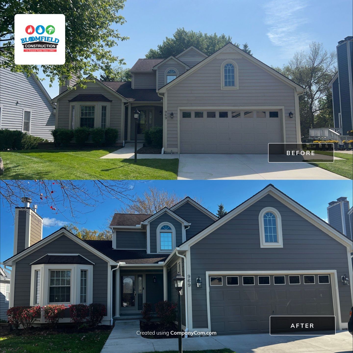 Siding Replacement using James Hardie Siding & Trim by Bloomfield Construction & Restoration