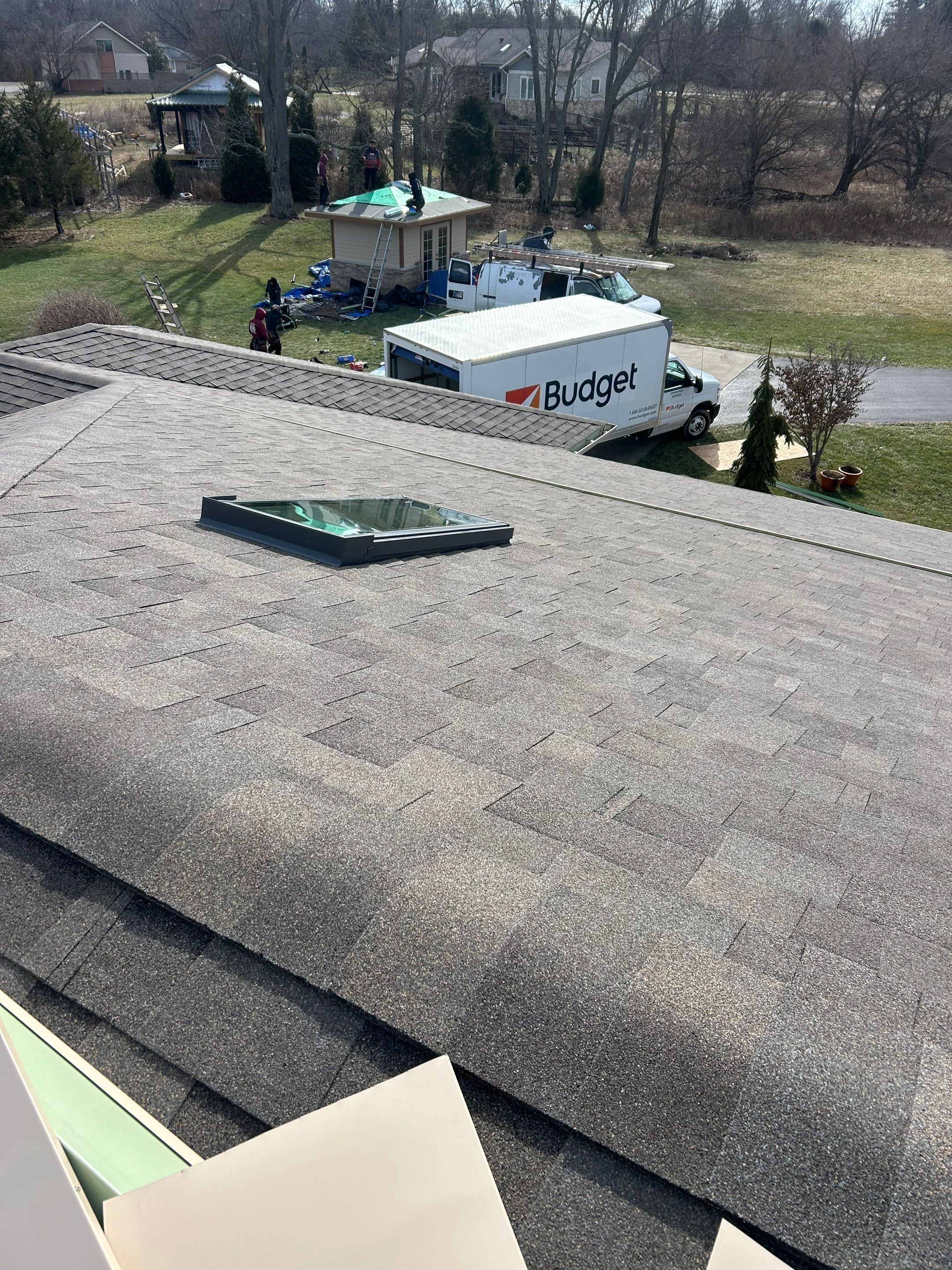 Residential Roofing Installation using Malarkey Vista AR Shingles (Weathered Wood Plus) by Koontz Construction