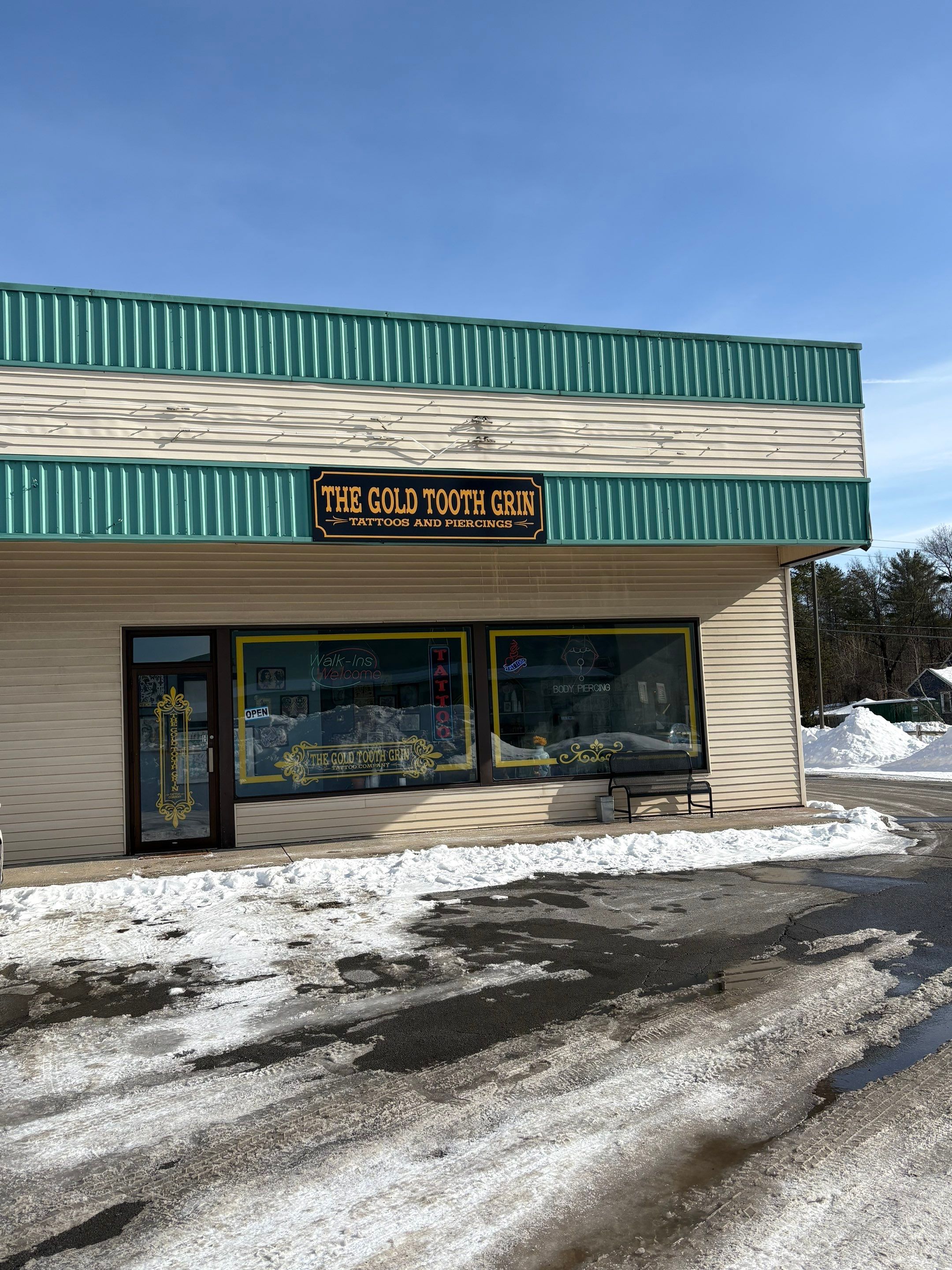 Gold Tooth Grin Tattoo Company Sign Installation in Gansevoort by FASTSIGNS of Saratoga Springs 