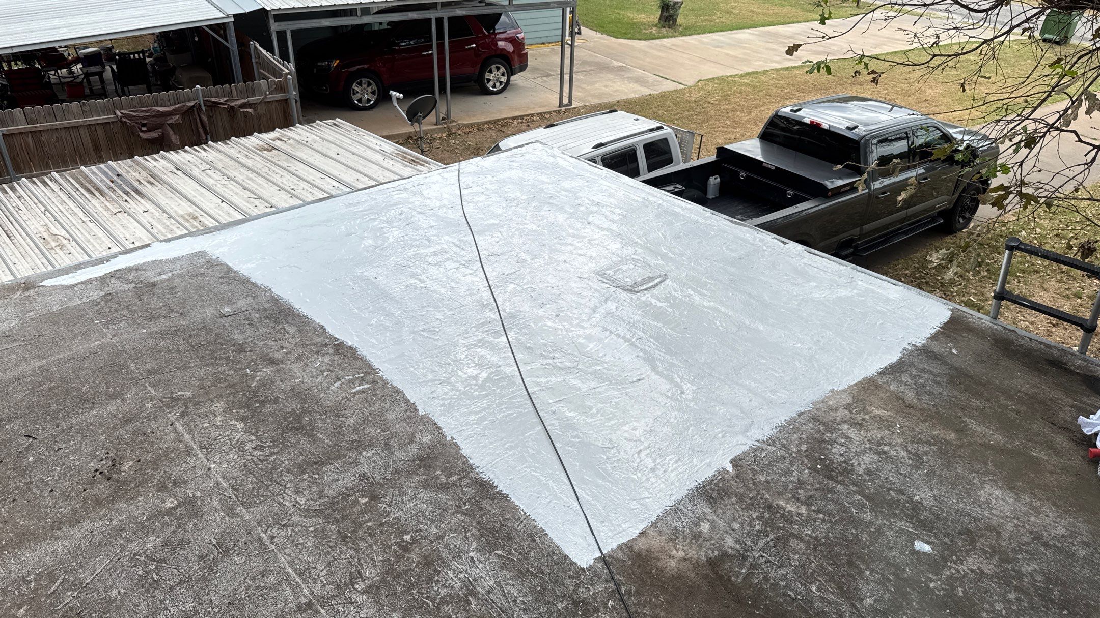 Residential Roofing Repair using TRP #924 Eterna-Sil Premium Silicone Roof Coating by Harvey Roofing & Construction