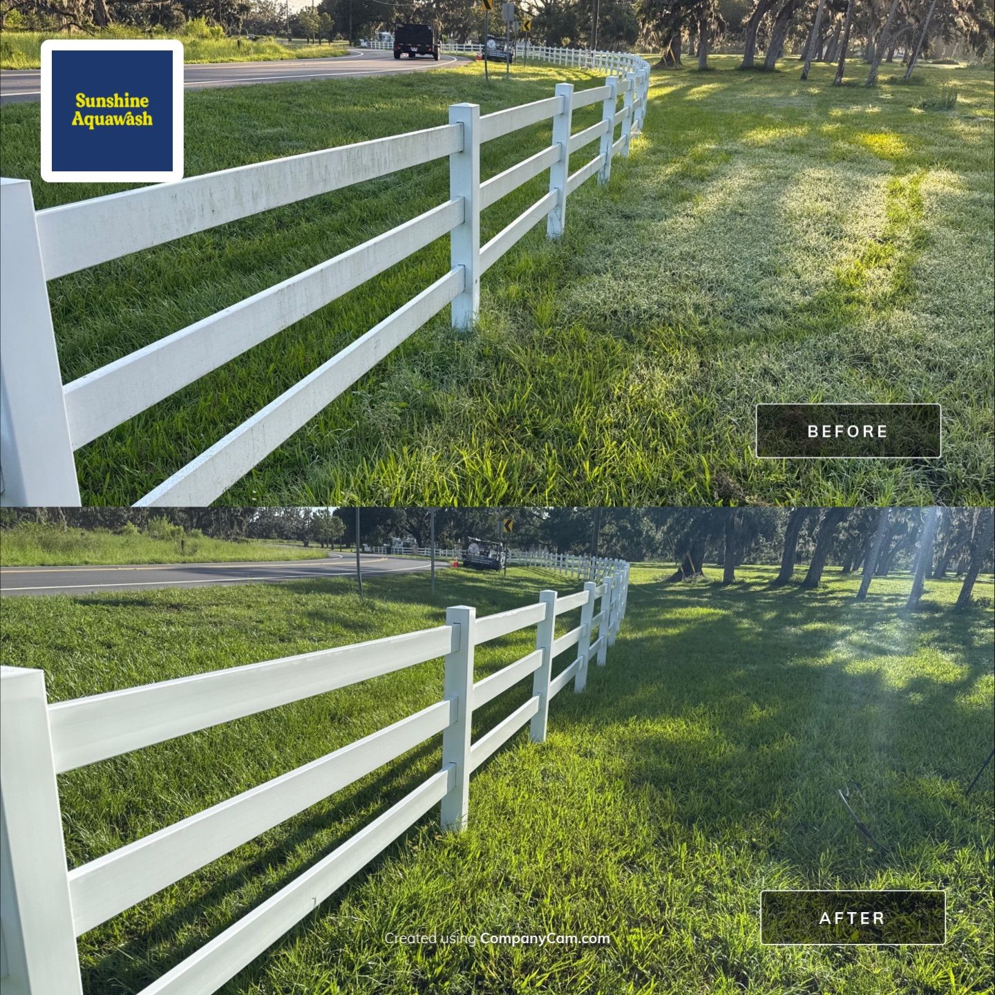 🐎 Vinyl Horse Fence, Entrance Cleaning + House Wash – Parrish, FL by Sunshine AquaWash