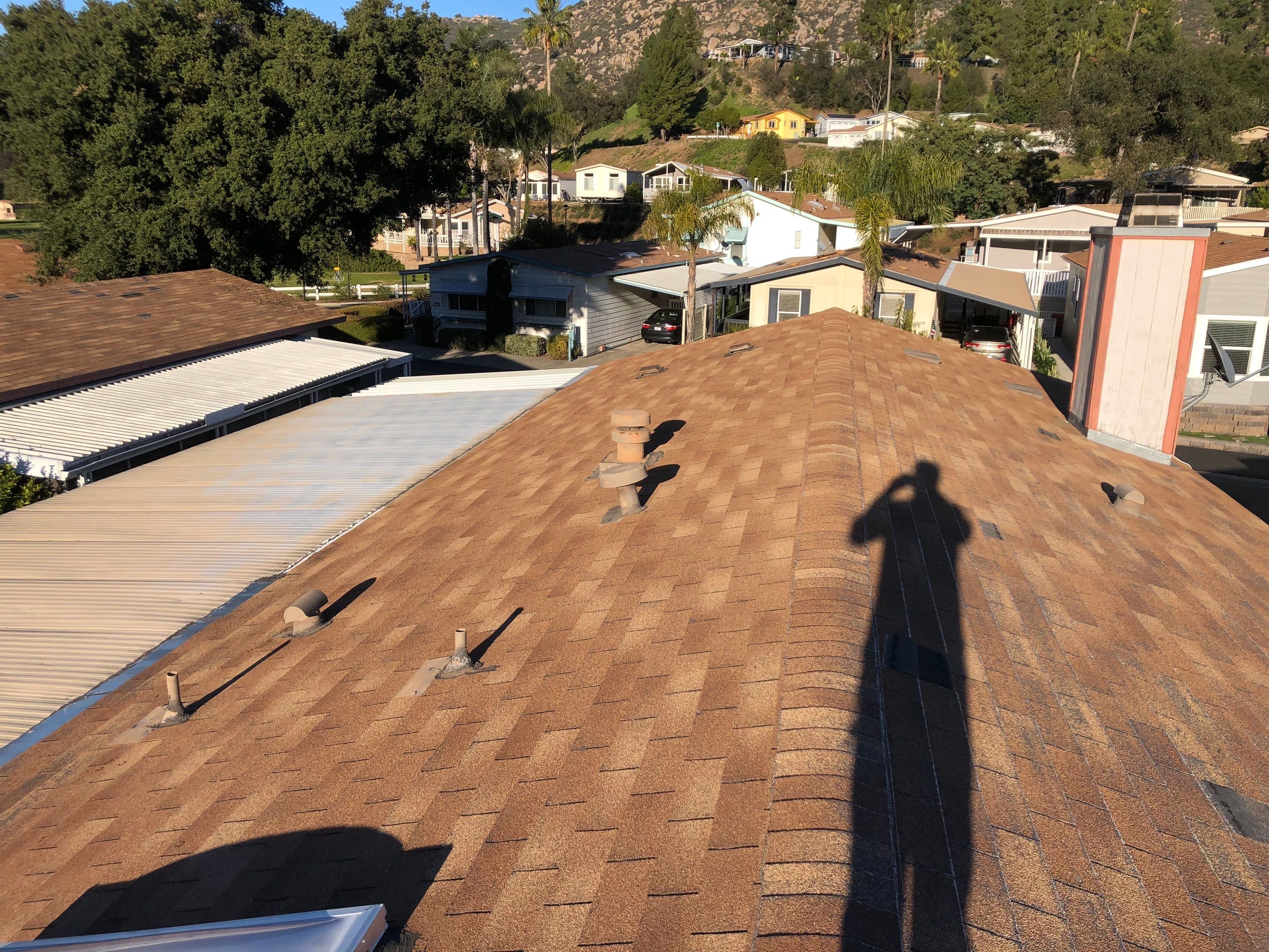 Escondido Mobile Home Shingle Roof Replacement with Owens Corning Duration Cool Amber by Zenith Roofing Services