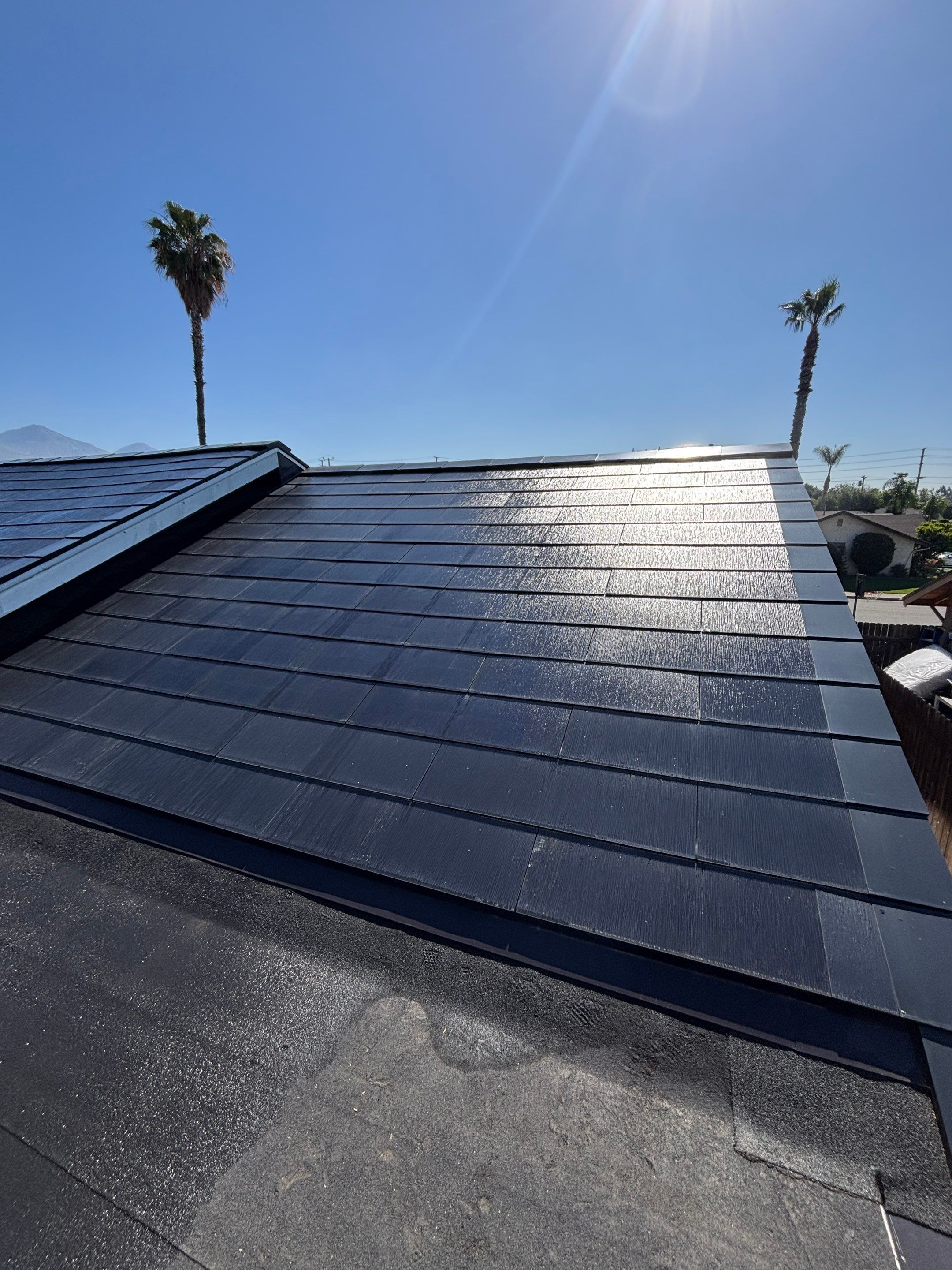 Tesla Roof Cleaning in La Verne Ca by Palm Coast Solar Cleaning