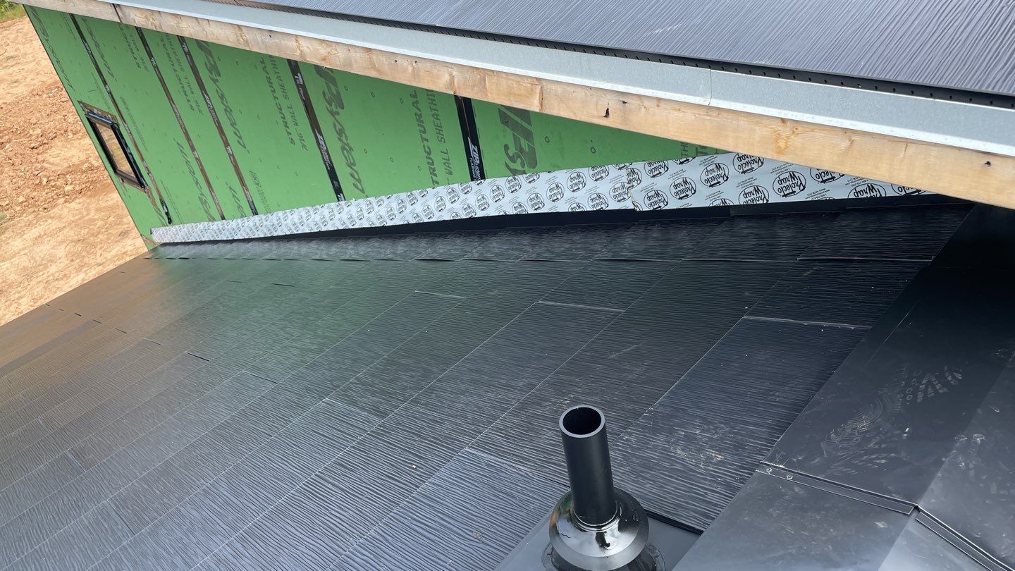 Tesla Solar Roof  using Tesla Solar Roof V3 tiles by American Home Contractors