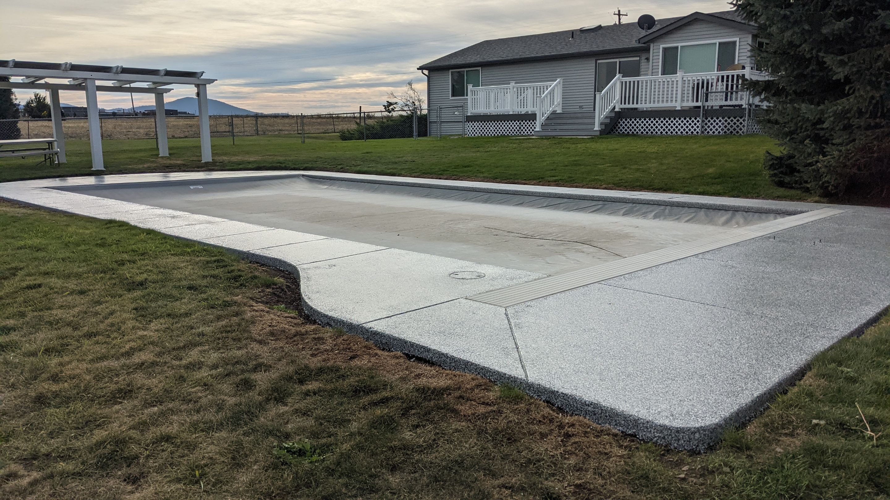 Pool Deck Transformation using Slate Stone by Croc Coatings, LLC