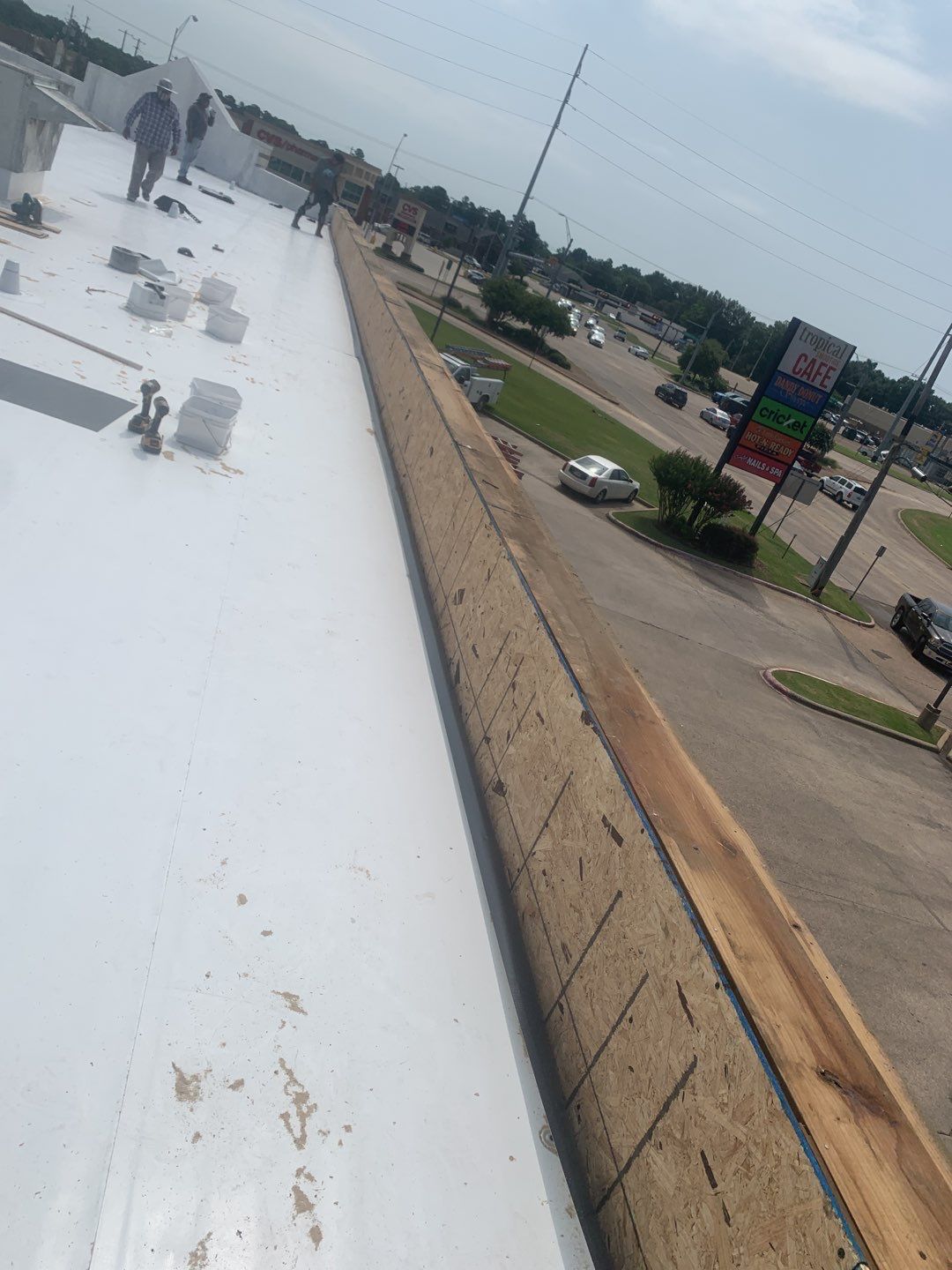 Commercial Roofing Installation using 50 mil PVC by Hostetler Roofing