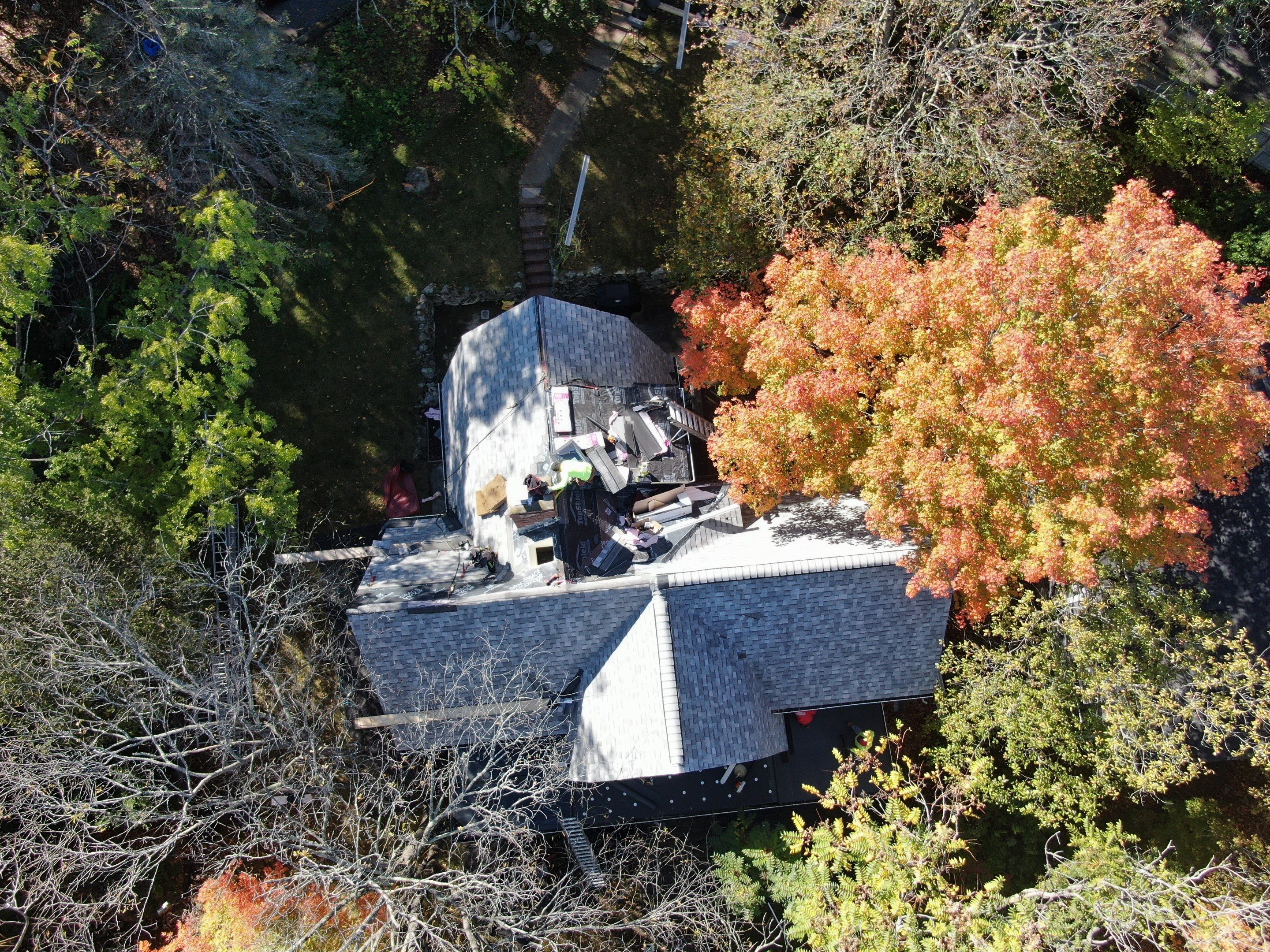 Full Roof & Porch EPDM Replacement with Skylight and Chimney Repairs by Mighty Dog Roofing of Greater Middlesex County