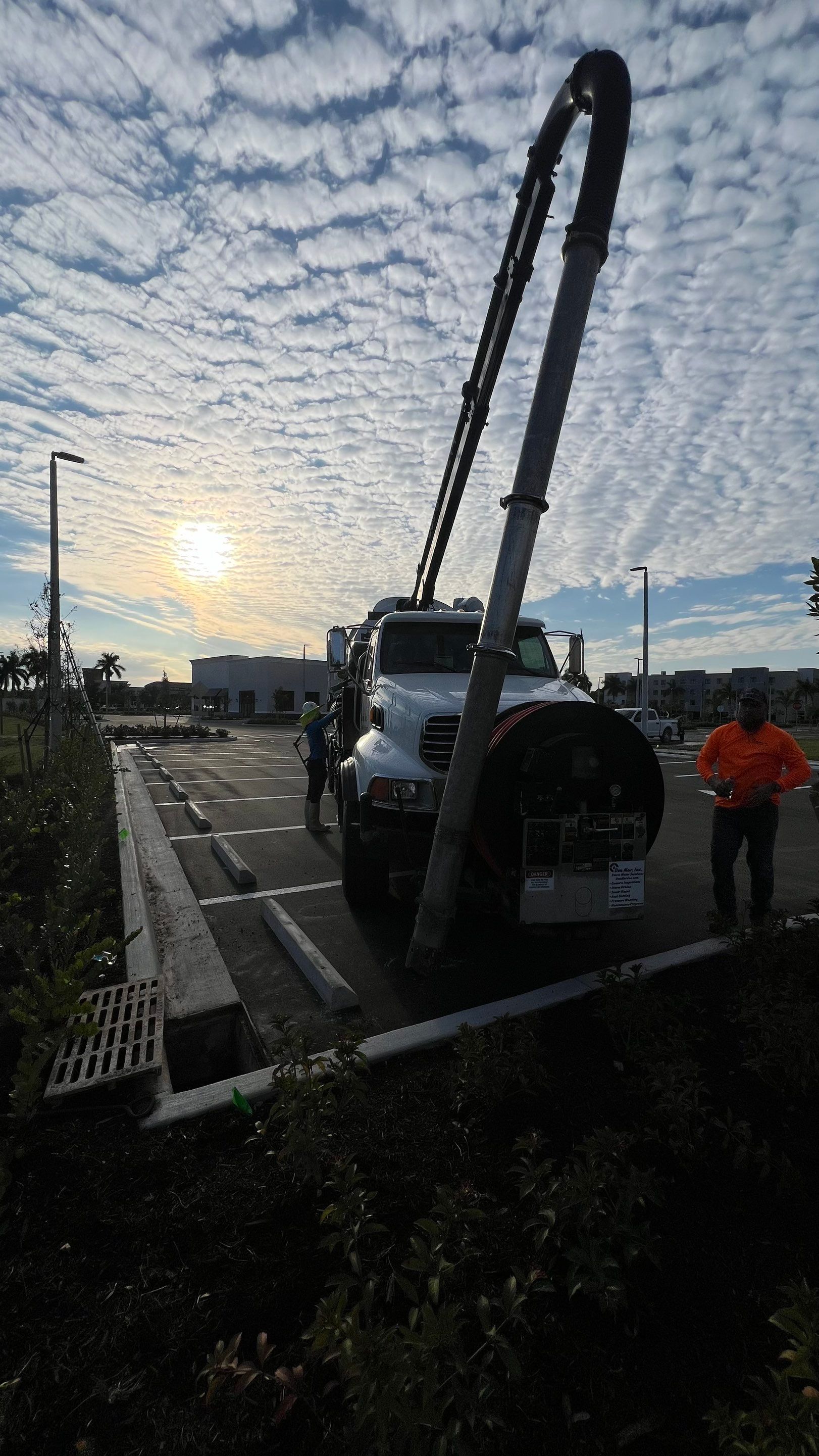 New Construction Commercial Parcel Stormwater System Cleaning by APS Power & Water